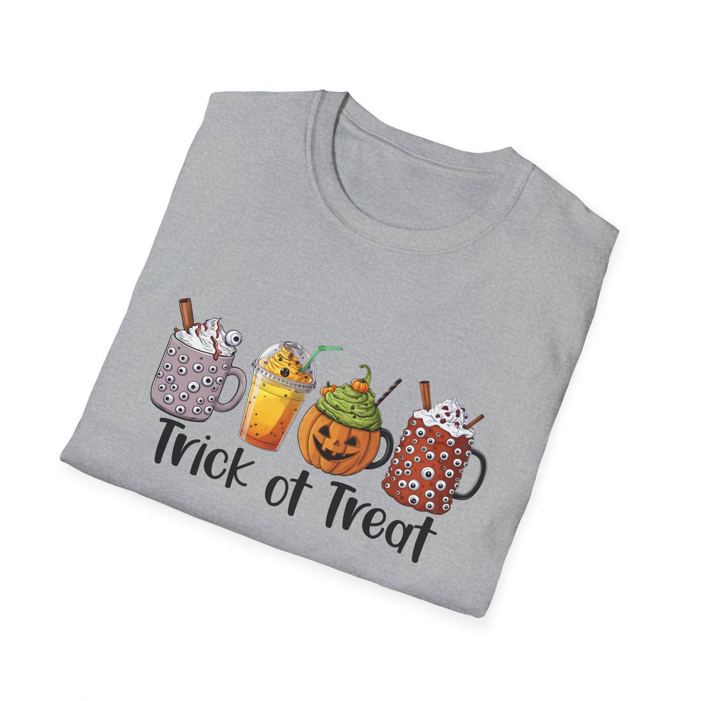 Halloween Trick or Treat Cute Mugs Unisex Softstyle T-Shirt