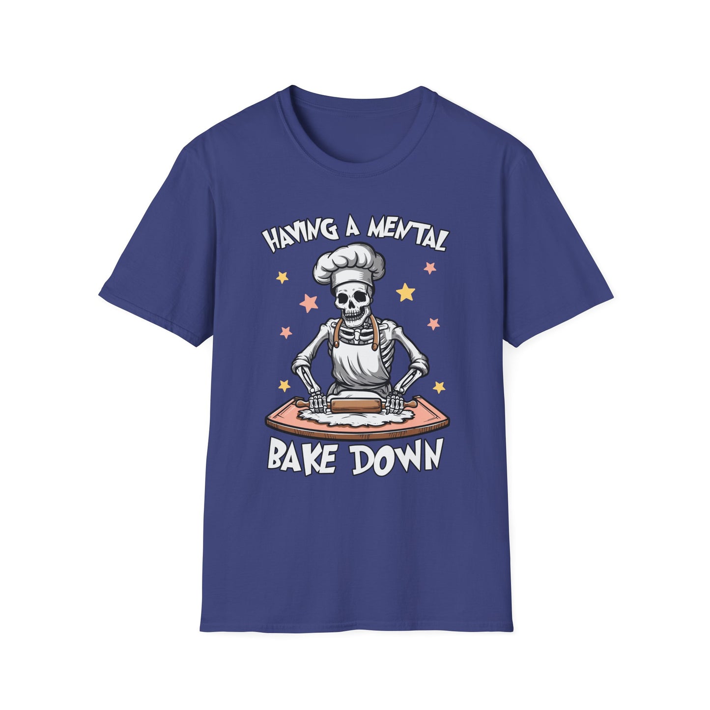Funny Skeleton Chef T-Shirt - "Having a Mental Bake Down" - Halloween & Baking Lovers