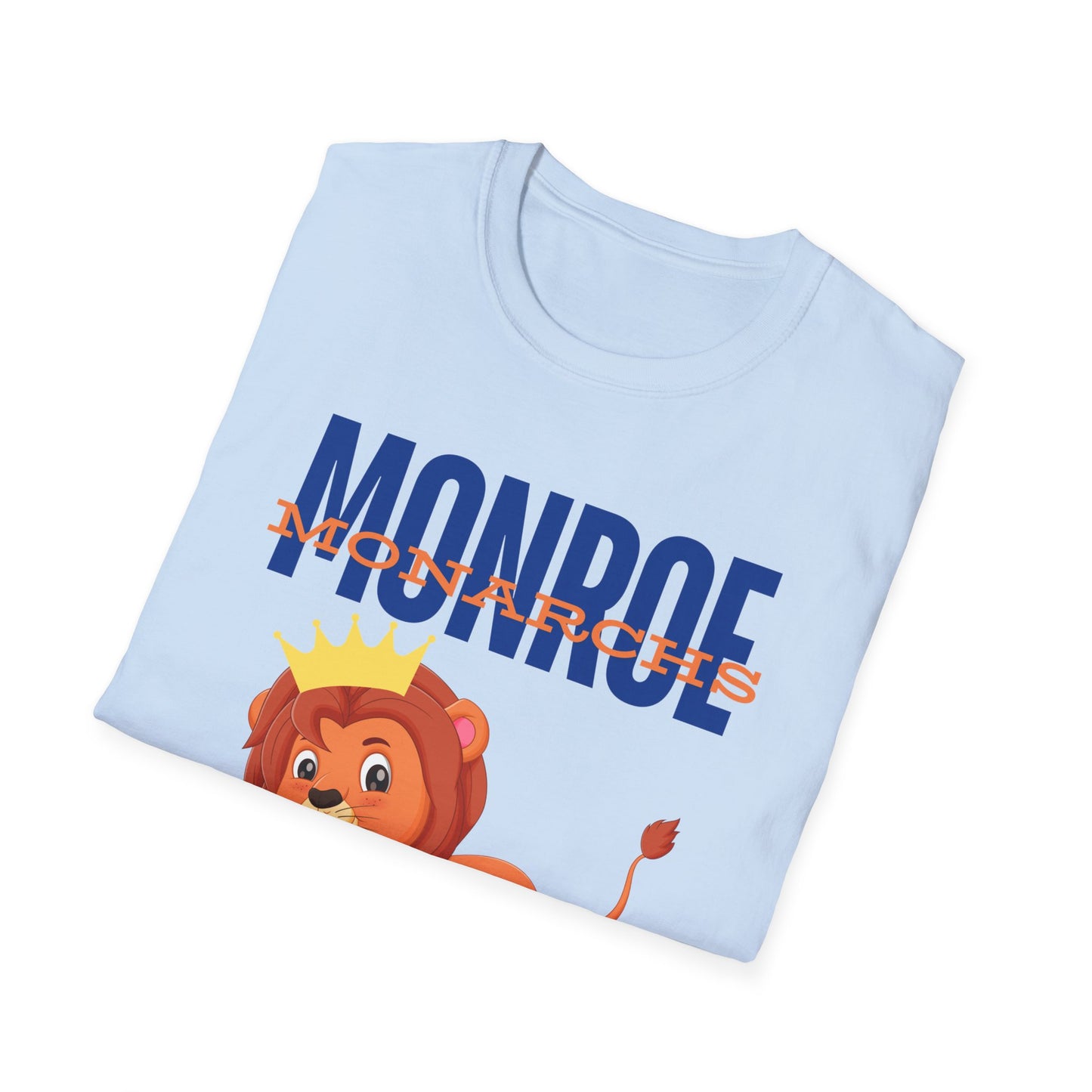 Monroe Monarchs Blue/Orange Jumping Lion Crown Design