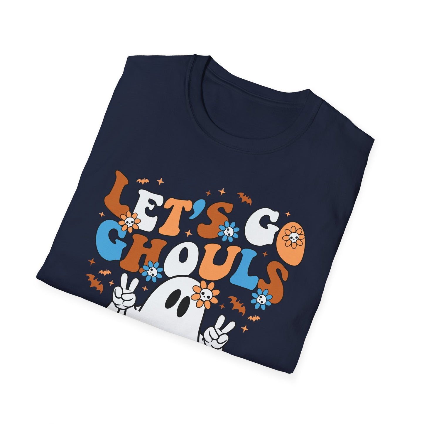 Let's Go Ghouls Unisex Softstyle T-Shirt – Fun Halloween Tee for Ghost Lovers