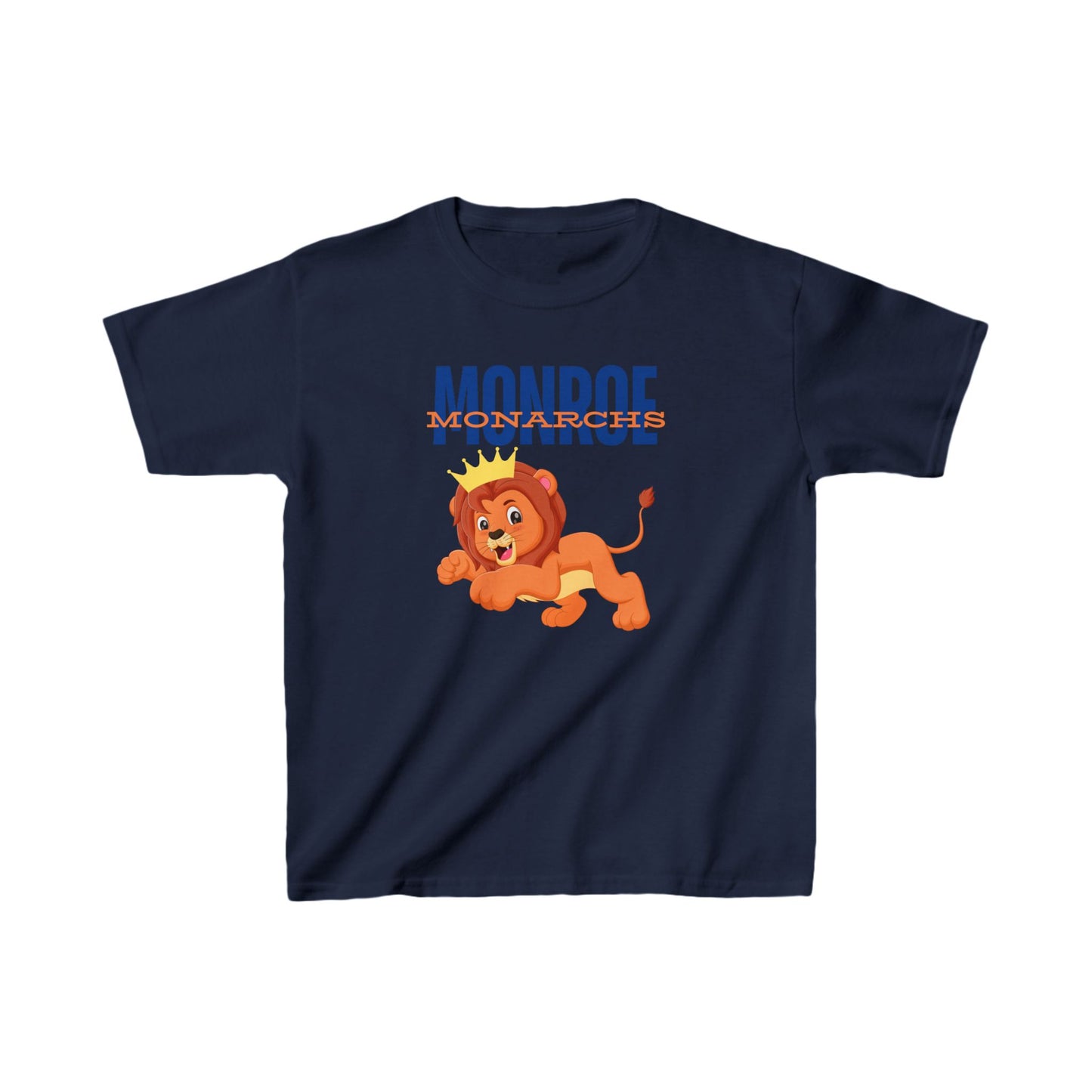 Kids Jumping Lion King Cub Monroe Monarchs  Tee - Fun Cotton Shirt for Young Royals