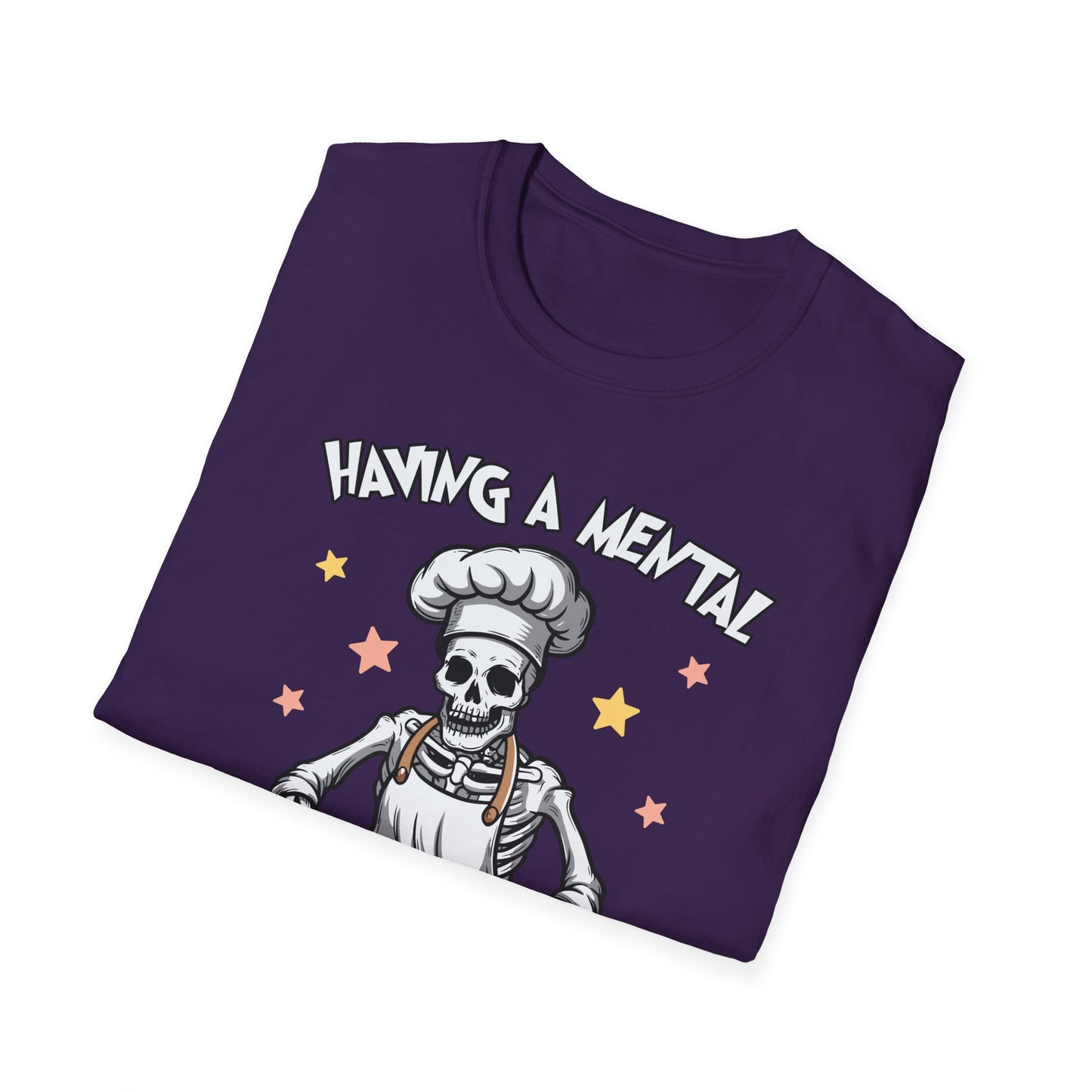 Funny Skeleton Chef T-Shirt - "Having a Mental Bake Down" - Halloween & Baking Lovers