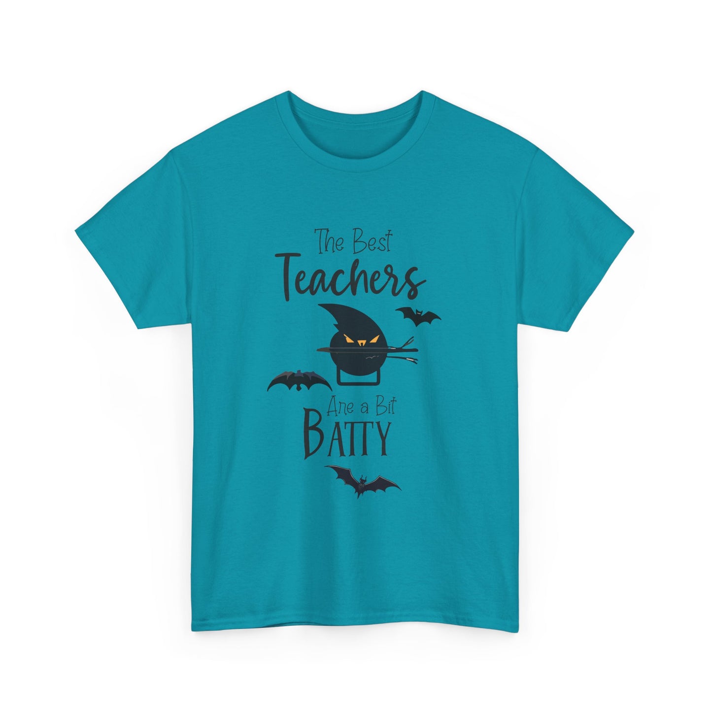 "The Best Teachers Are a Bit Batty" Unisex Heavy Cotton Tee - Fun Halloween School Teacher Shirt