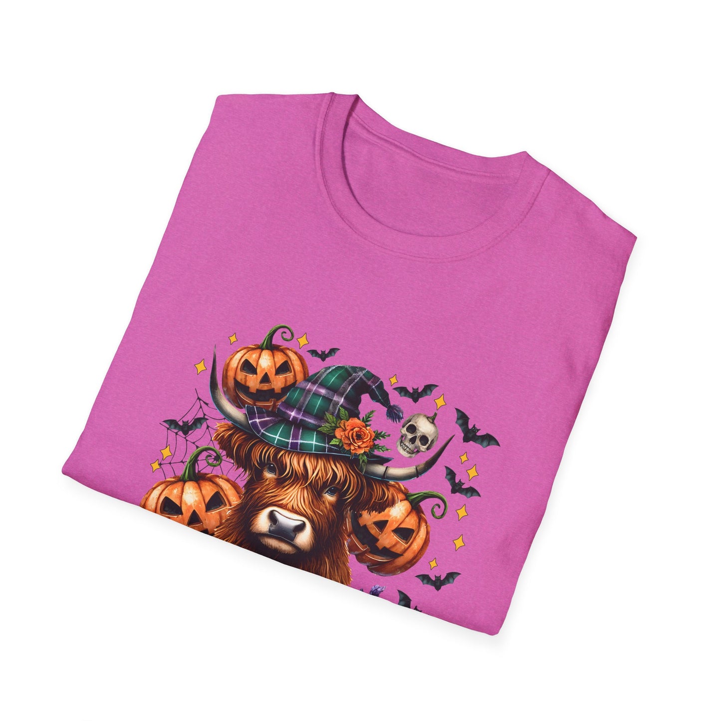 Halloween Cow Halloween Y'all Unisex Softstyle T-Shirt - Cute & Cozy for Fall Celebrations