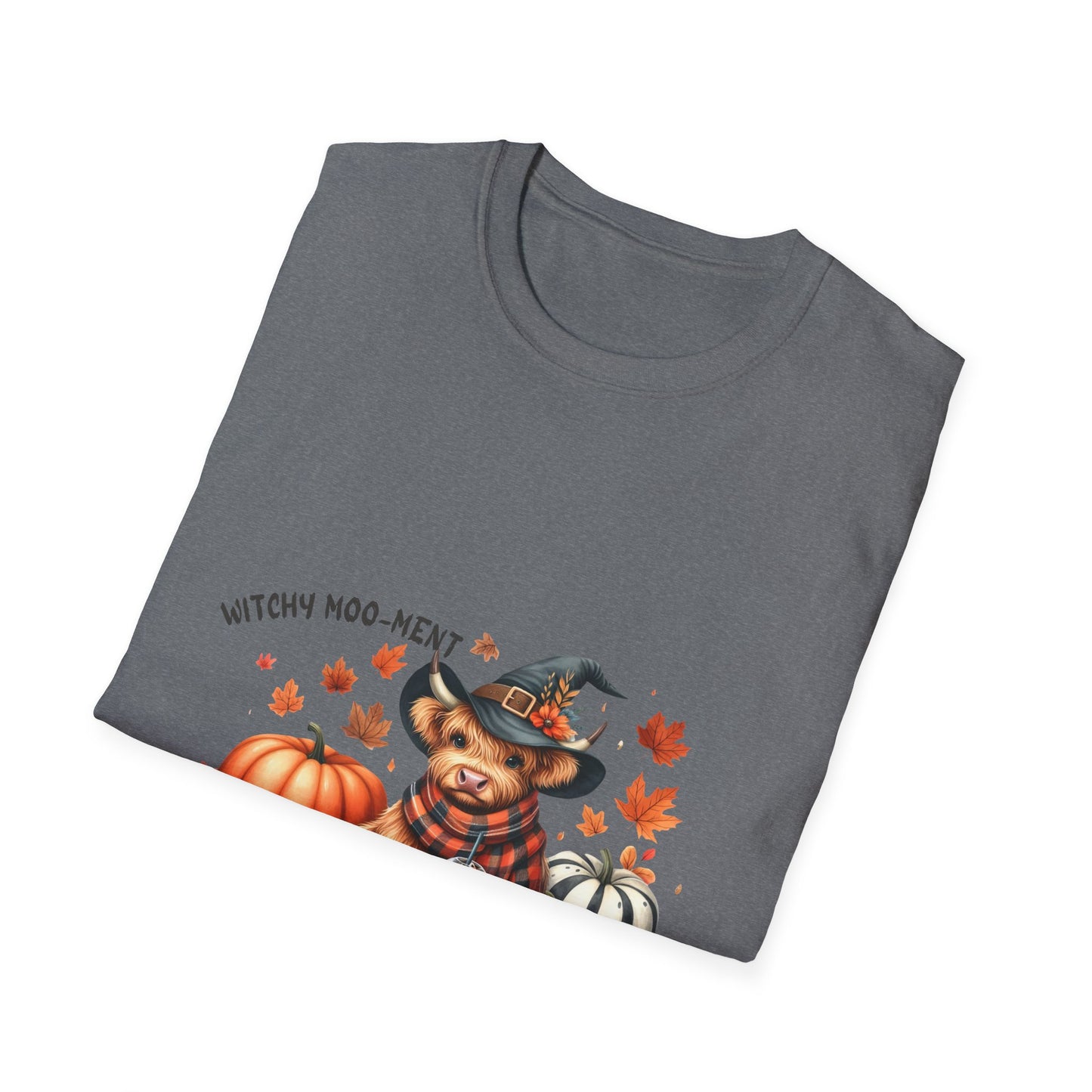 Halloween Cow Witch Moo-Ment Pumpkin Unisex Softstyle T-Shirt