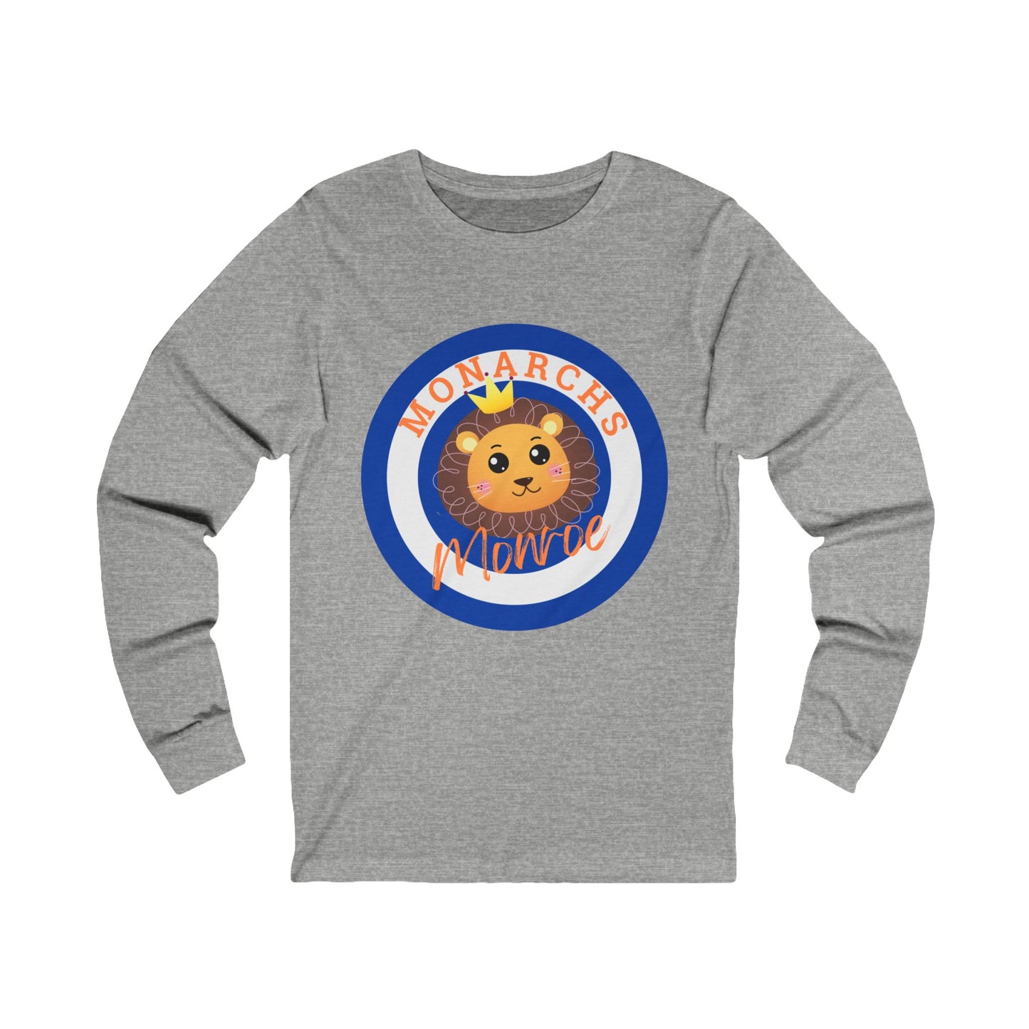 Monarchs Lion Unisex Jersey Long Sleeve Tee - Fun and Playful Shirt for Kids and Adults