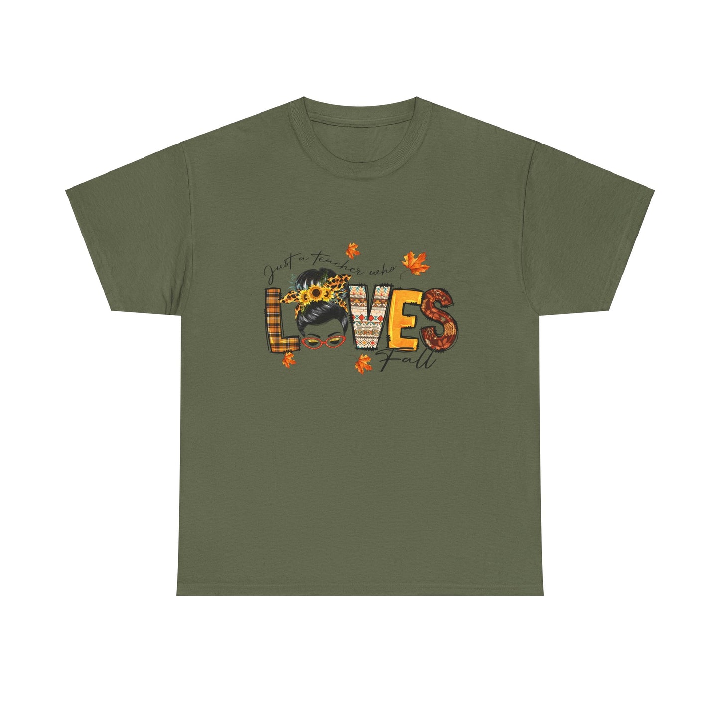 Fall Vibes Unisex Heavy Cotton Tee - 'Loves Fall' Floral Design