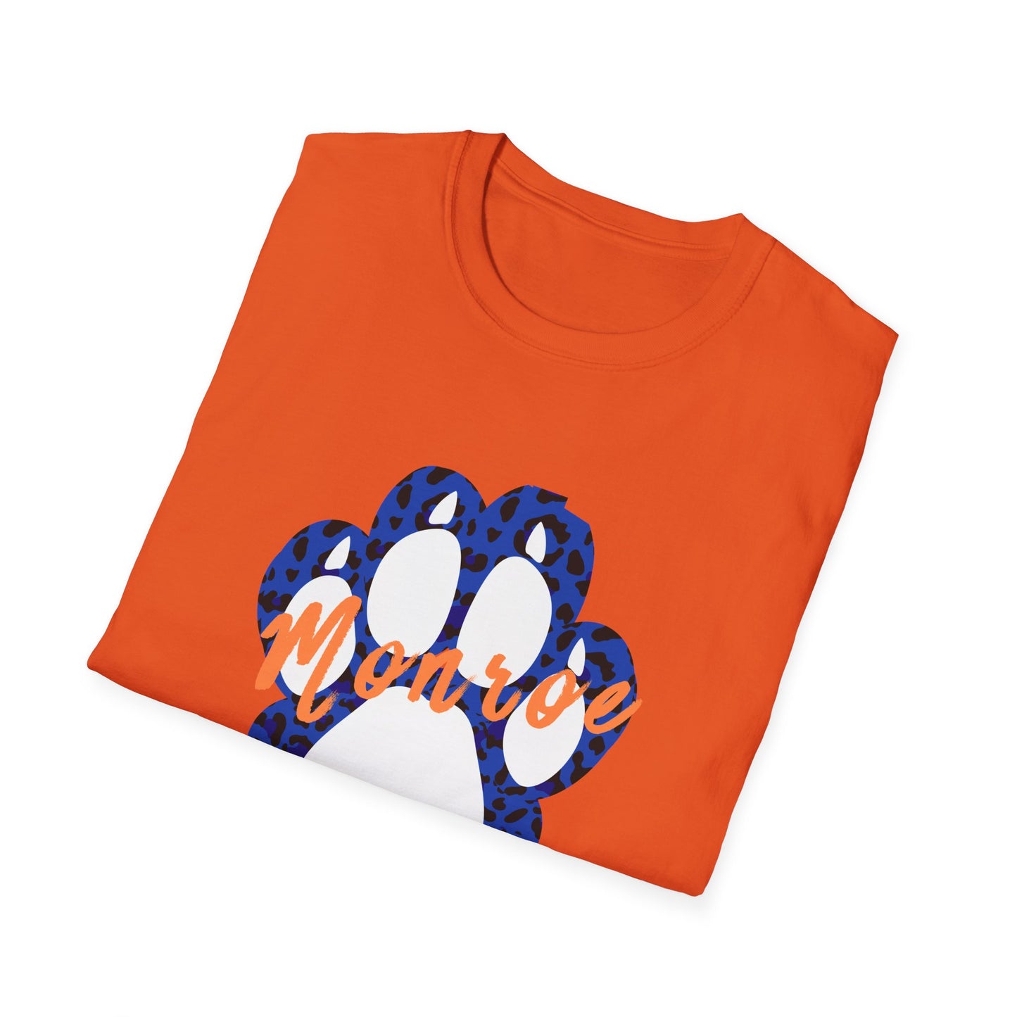 Monroe Leopard Print Paw Unisex Softstyle T-Shirt
