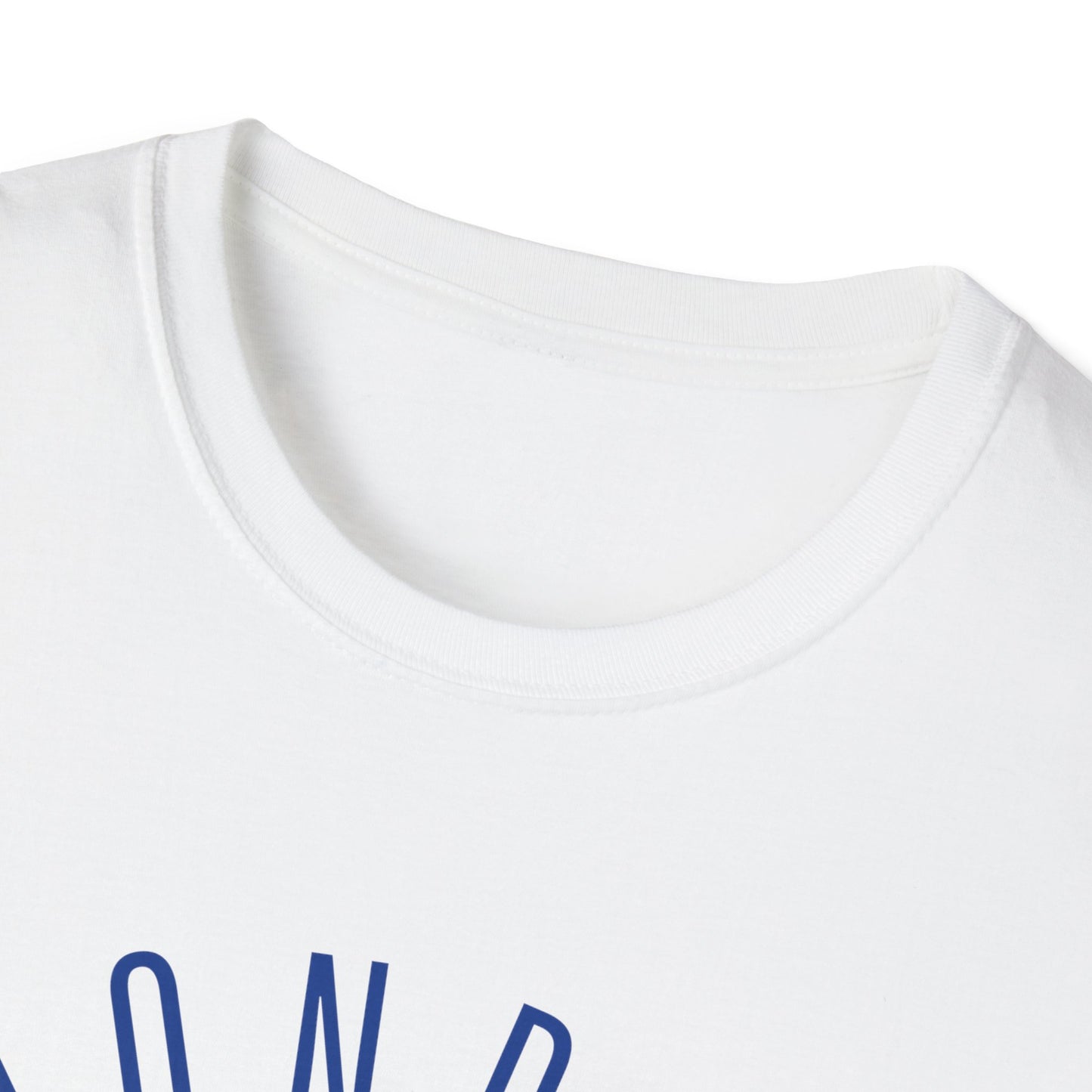 Monroe Monarchs in Blue Lettering with Cute Grinning Lion Adult T-Shirt - Fun & Stylish School Spirit Wear