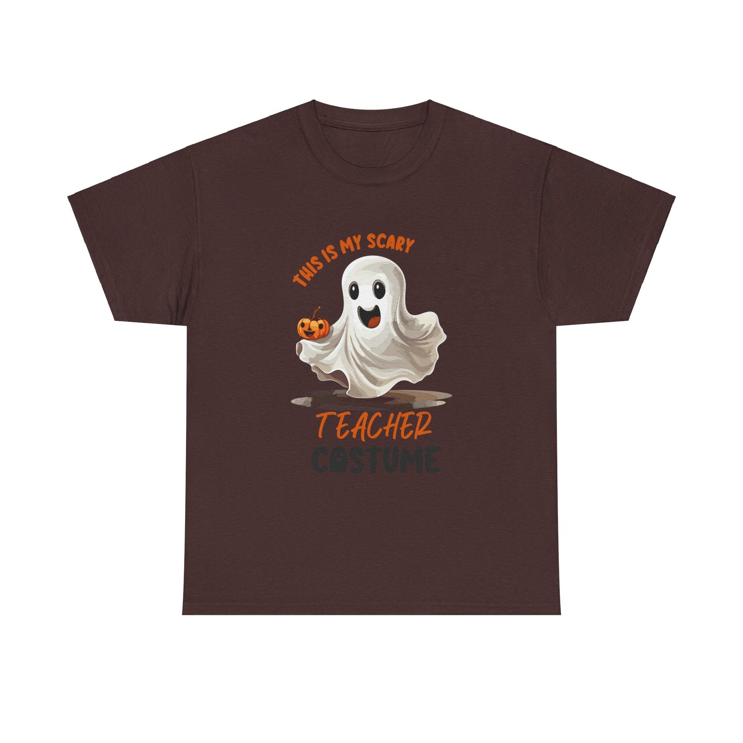 Funny Ghost Teacher Costume Tee | Unisex Heavy Cotton Shirt for School Teacher