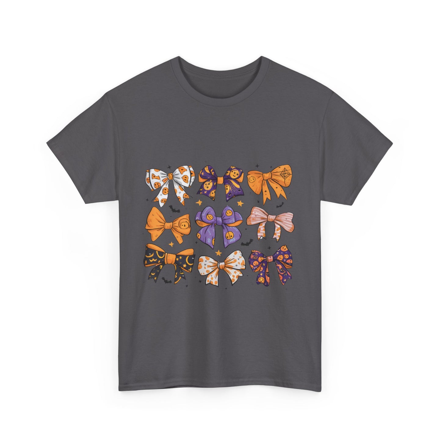 Halloween Bow Pattern School Teacher Unisex Heavy Cotton Tee