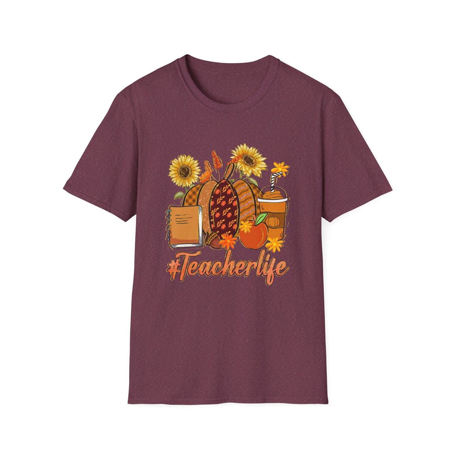 #Teacherlife Fall Unisex Softstyle T-Shirt - Perfect Gift for Teachers, Back to School, and Appreciation Events