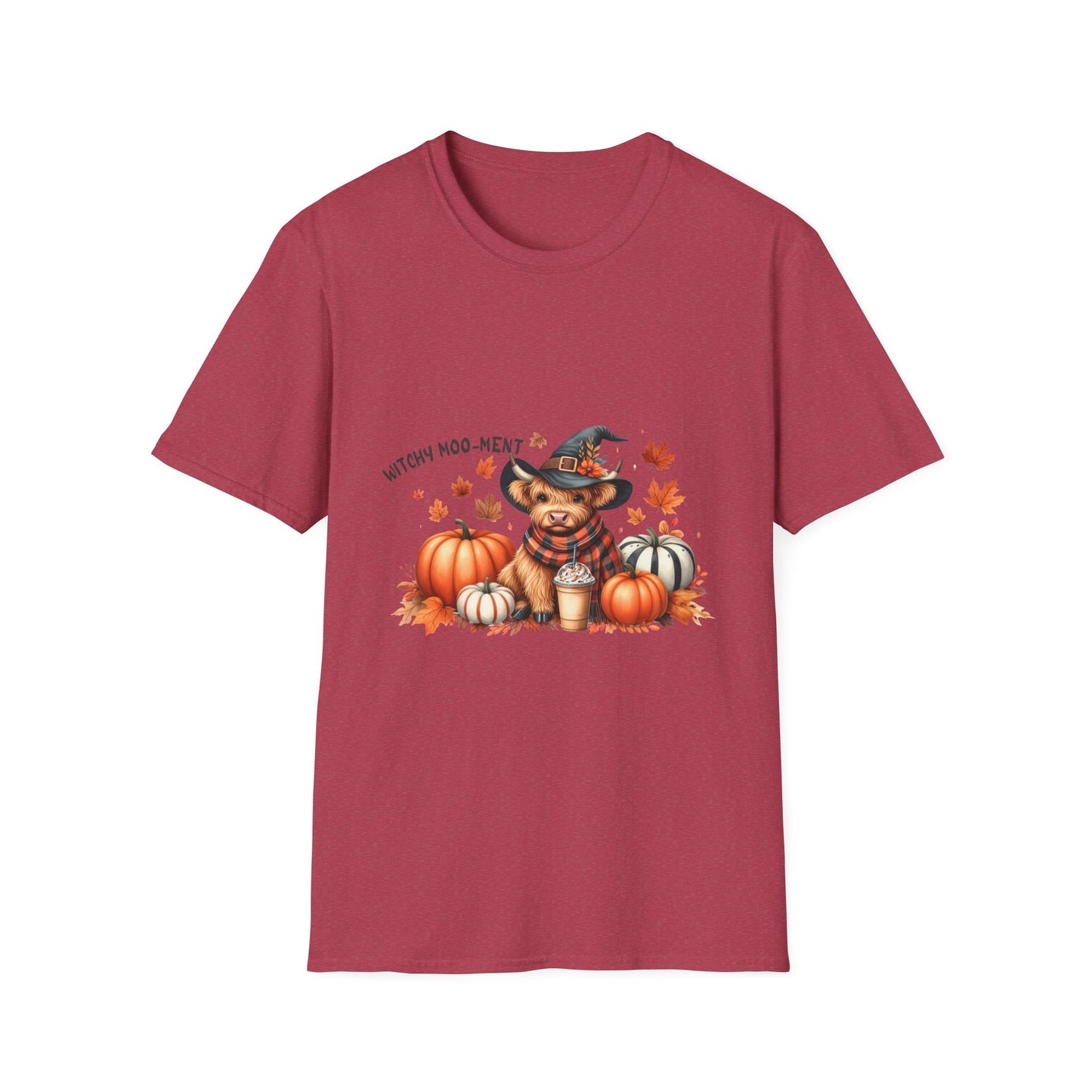 Halloween Cow Witch Moo-Ment Pumpkin Unisex Softstyle T-Shirt