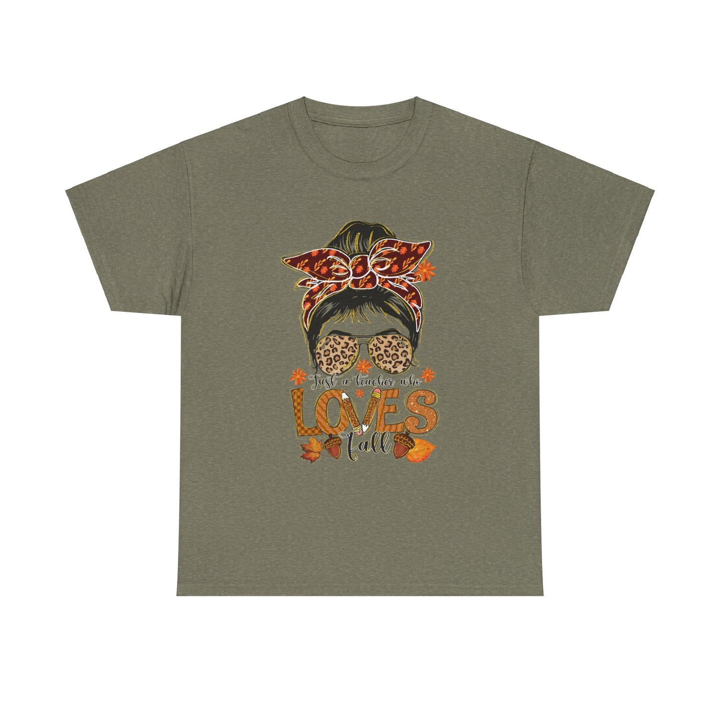 Fall Vibes Teacher Unisex Heavy Cotton Tee - "She Loves Fall" Design