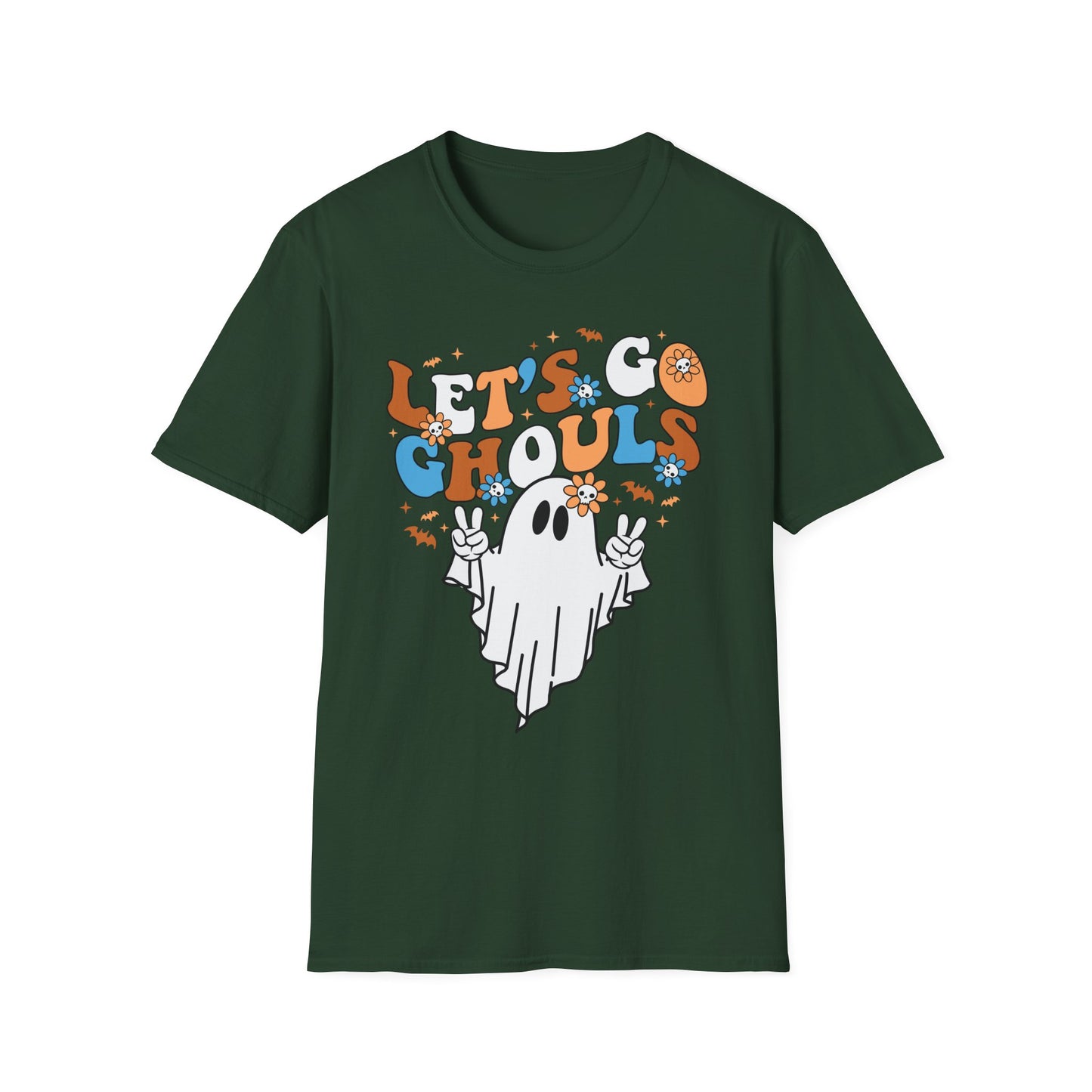 Let's Go Ghouls Unisex Softstyle T-Shirt – Fun Halloween Tee for Ghost Lovers