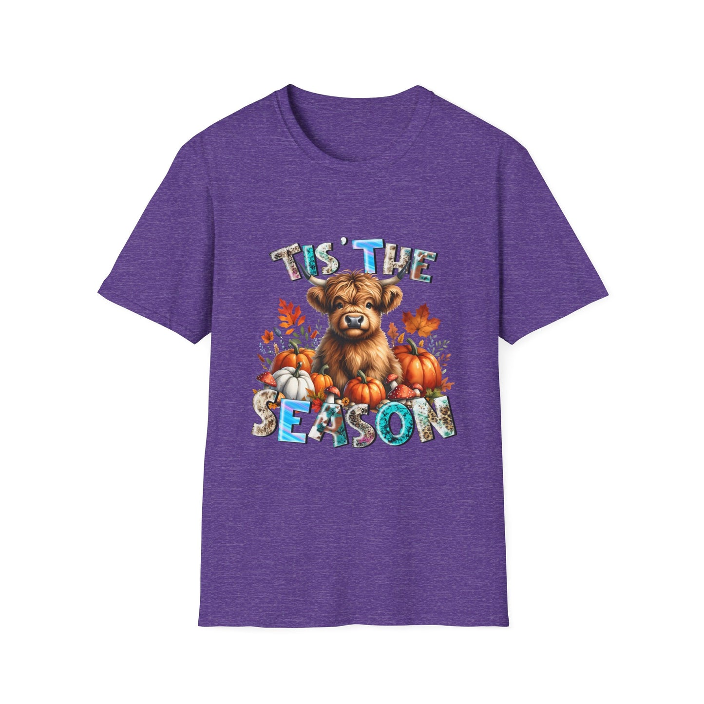 Tis the Season Fall Cow Unisex Softstyle T-Shirt