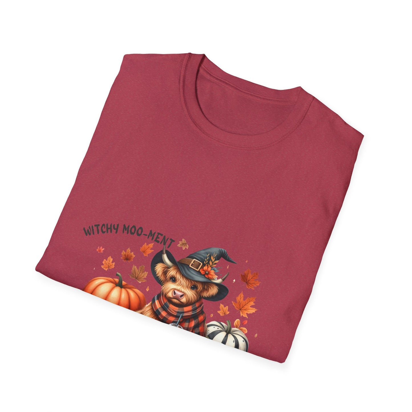 Halloween Cow Witch Moo-Ment Pumpkin Unisex Softstyle T-Shirt