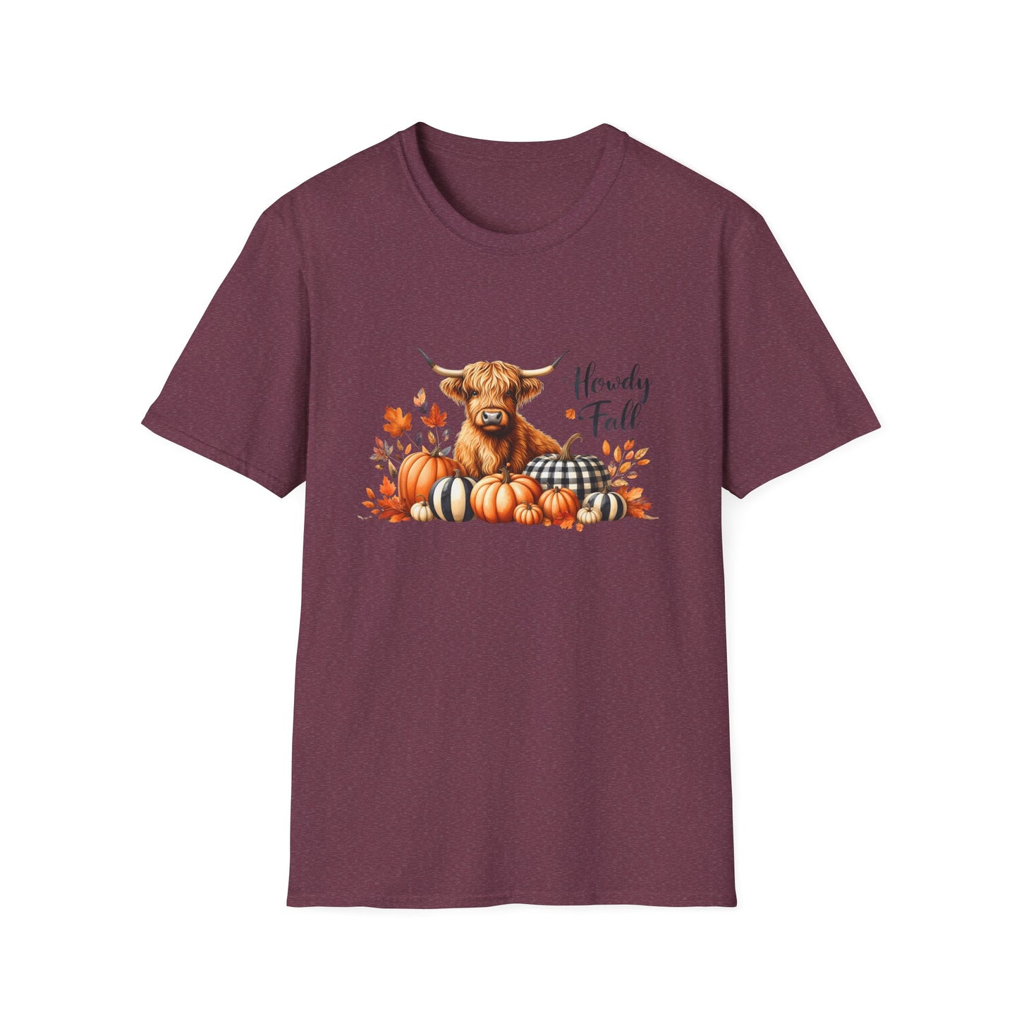 Autumn Cow Graphic T-Shirt - Perfect for Fall Celebrations