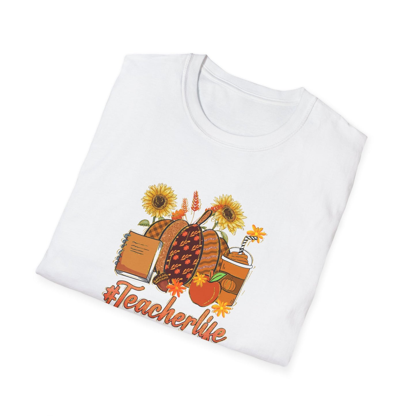 #Teacherlife Fall Unisex Softstyle T-Shirt - Perfect Gift for Teachers, Back to School, and Appreciation Events
