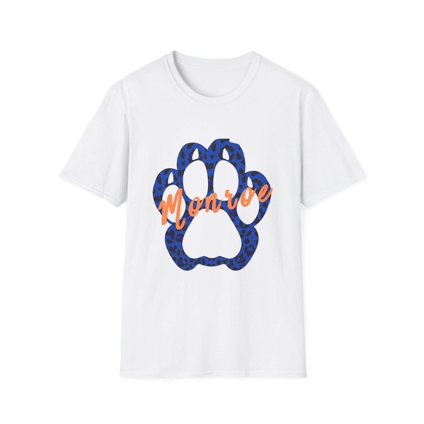 Monroe Leopard Print Paw Unisex Softstyle T-Shirt