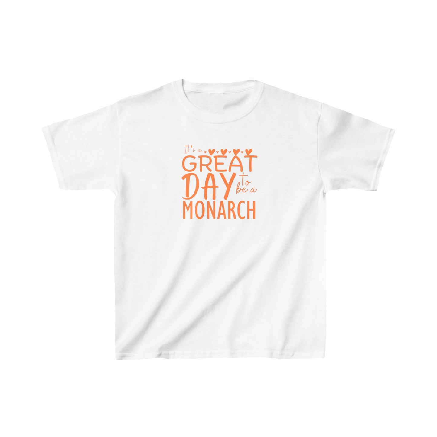 Kids It's a Great Day to be a Monarch Orange Heavy Cotton Tee