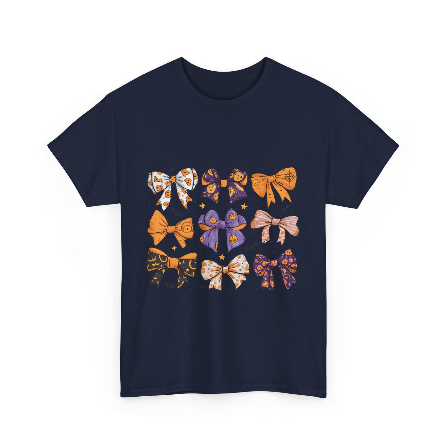 Halloween Bow Pattern School Teacher Unisex Heavy Cotton Tee