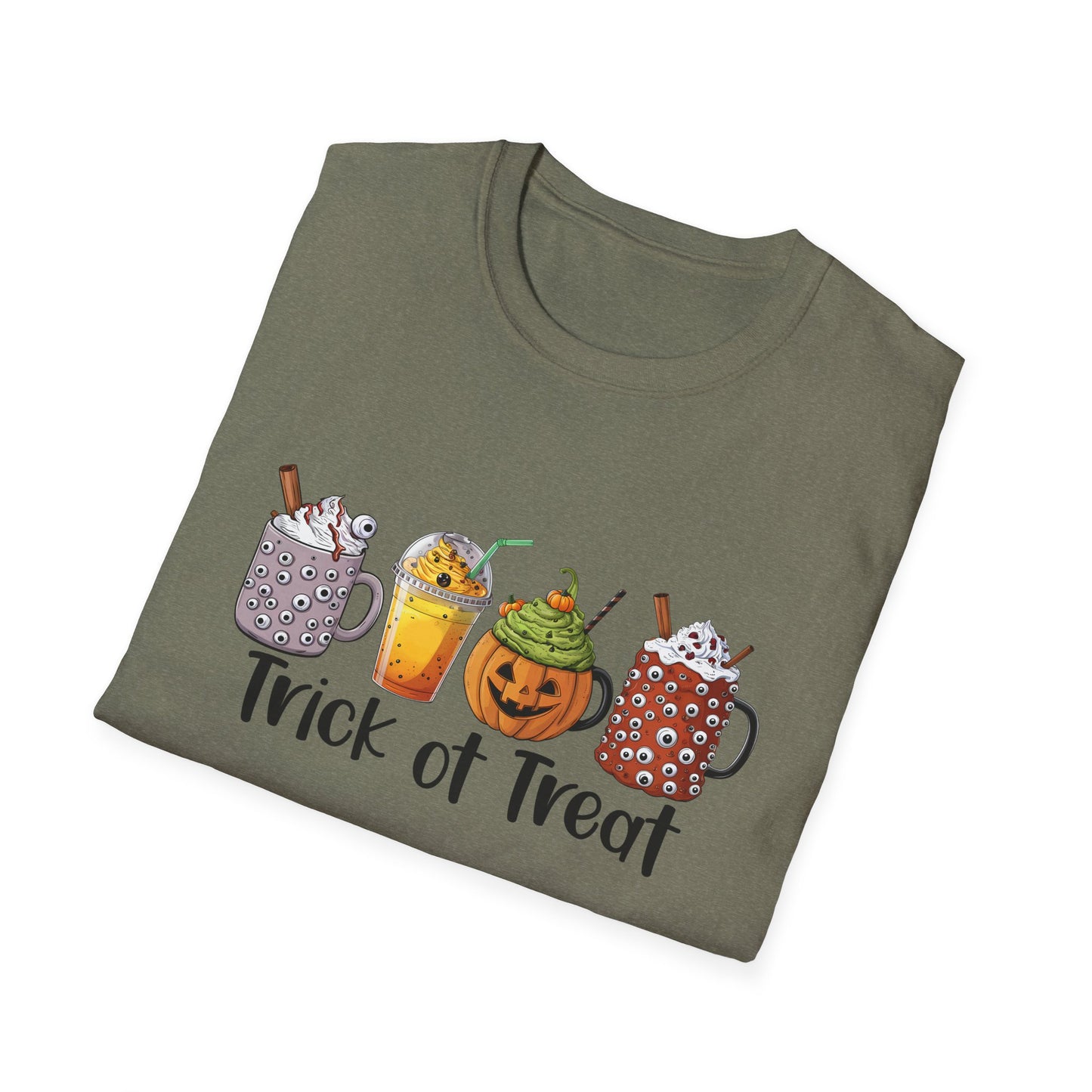 Halloween Trick or Treat Cute Mugs Unisex Softstyle T-Shirt