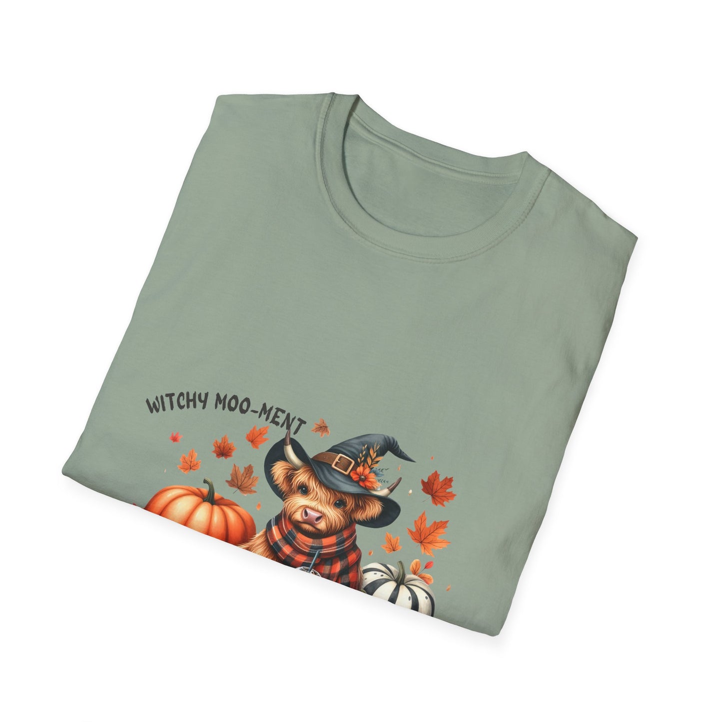 Halloween Cow Witch Moo-Ment Pumpkin Unisex Softstyle T-Shirt
