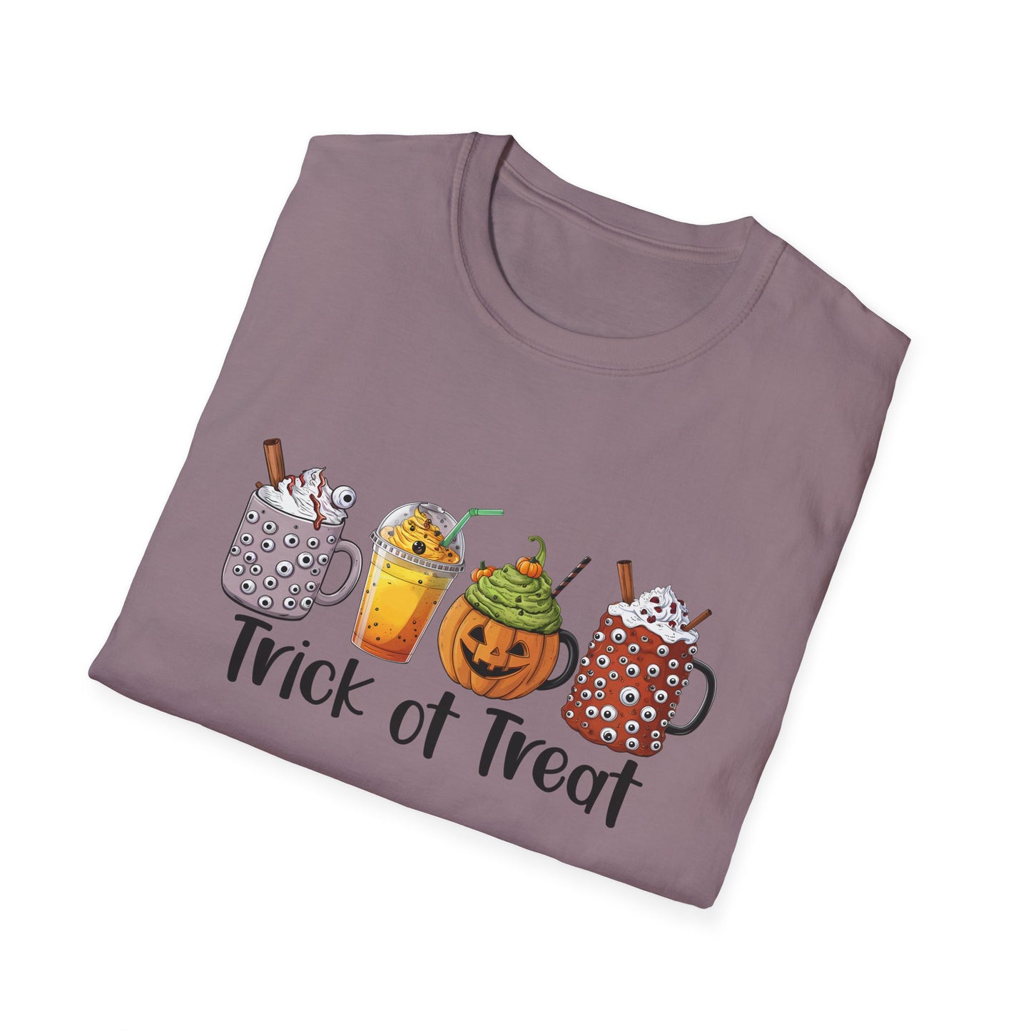 Halloween Trick or Treat Cute Mugs Unisex Softstyle T-Shirt