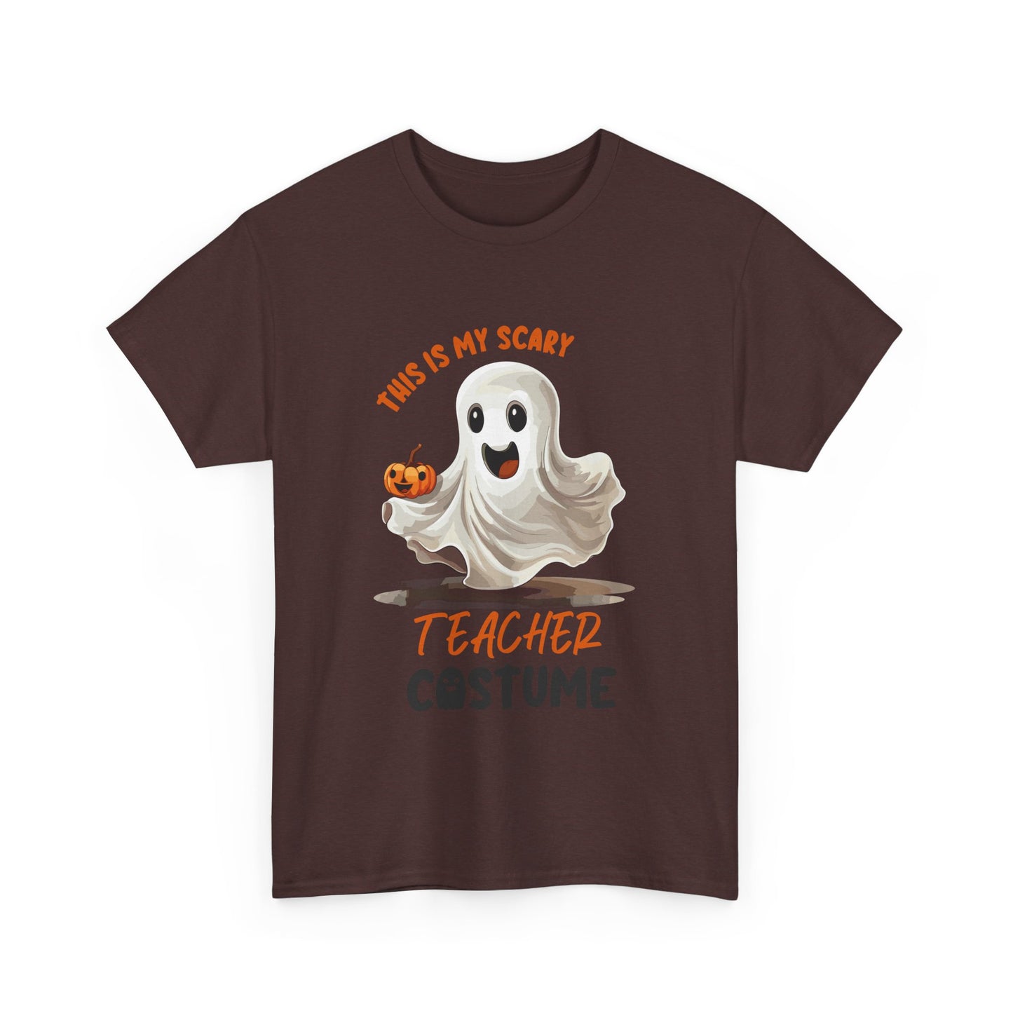 Funny Ghost Teacher Costume Tee | Unisex Heavy Cotton Shirt for School Teacher