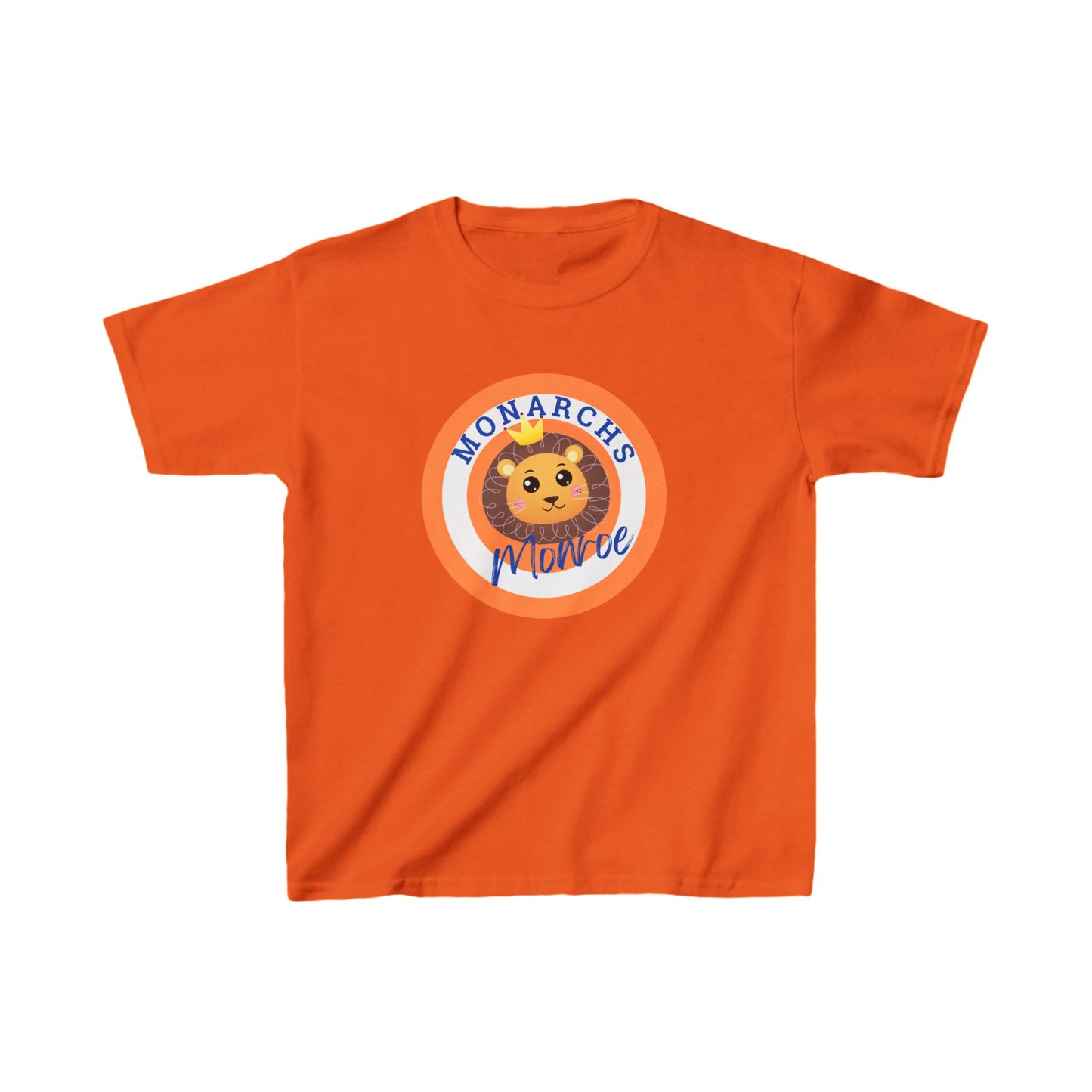 Monarchs Monroe Kids Heavy Cotton Tee - Cute Lion Graphic Tee for Kids