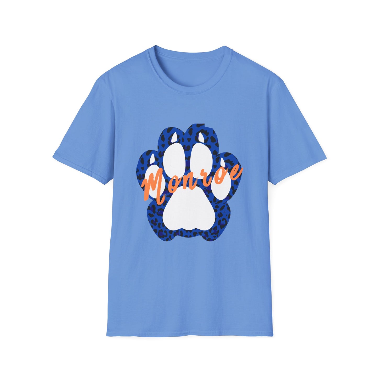 Monroe Leopard Print Paw Unisex Softstyle T-Shirt