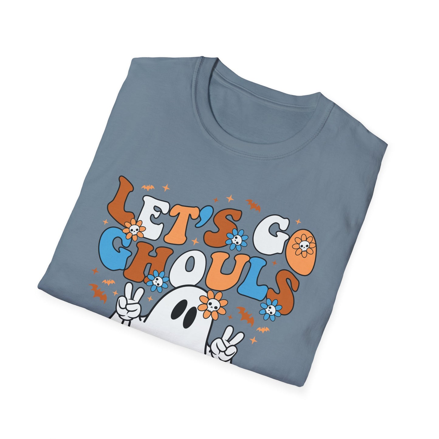 Let's Go Ghouls Unisex Softstyle T-Shirt – Fun Halloween Tee for Ghost Lovers