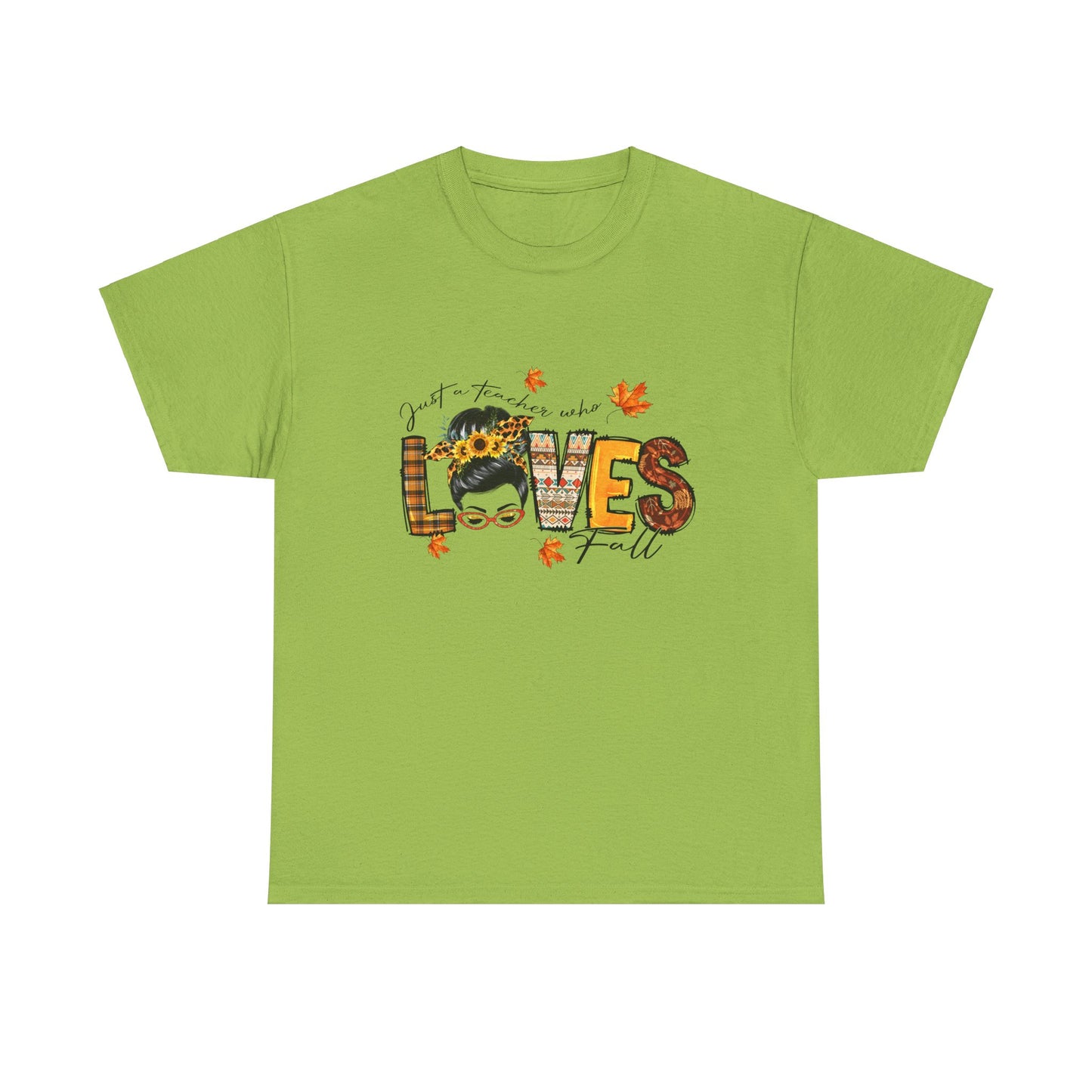 Fall Vibes Unisex Heavy Cotton Tee - 'Loves Fall' Floral Design
