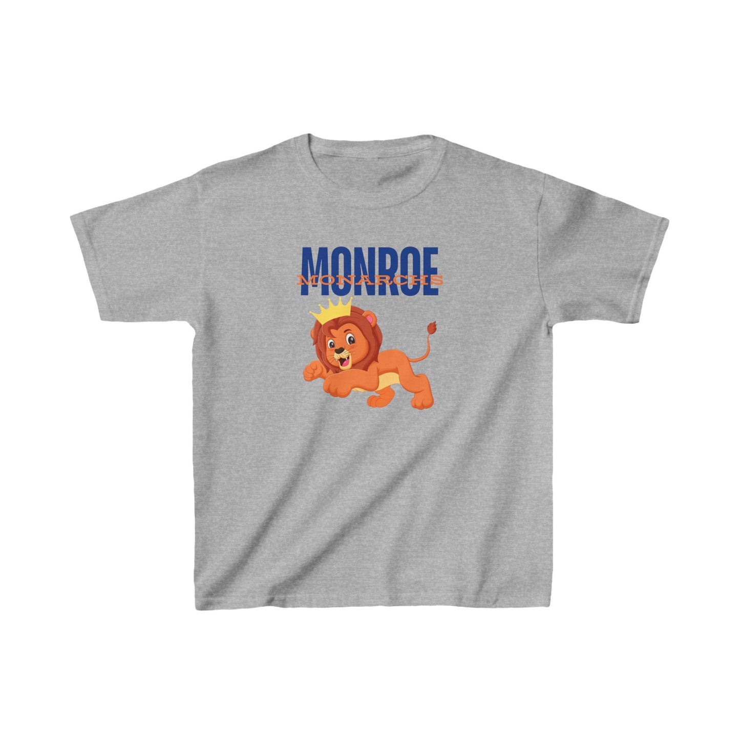Kids Jumping Lion King Cub Monroe Monarchs  Tee - Fun Cotton Shirt for Young Royals