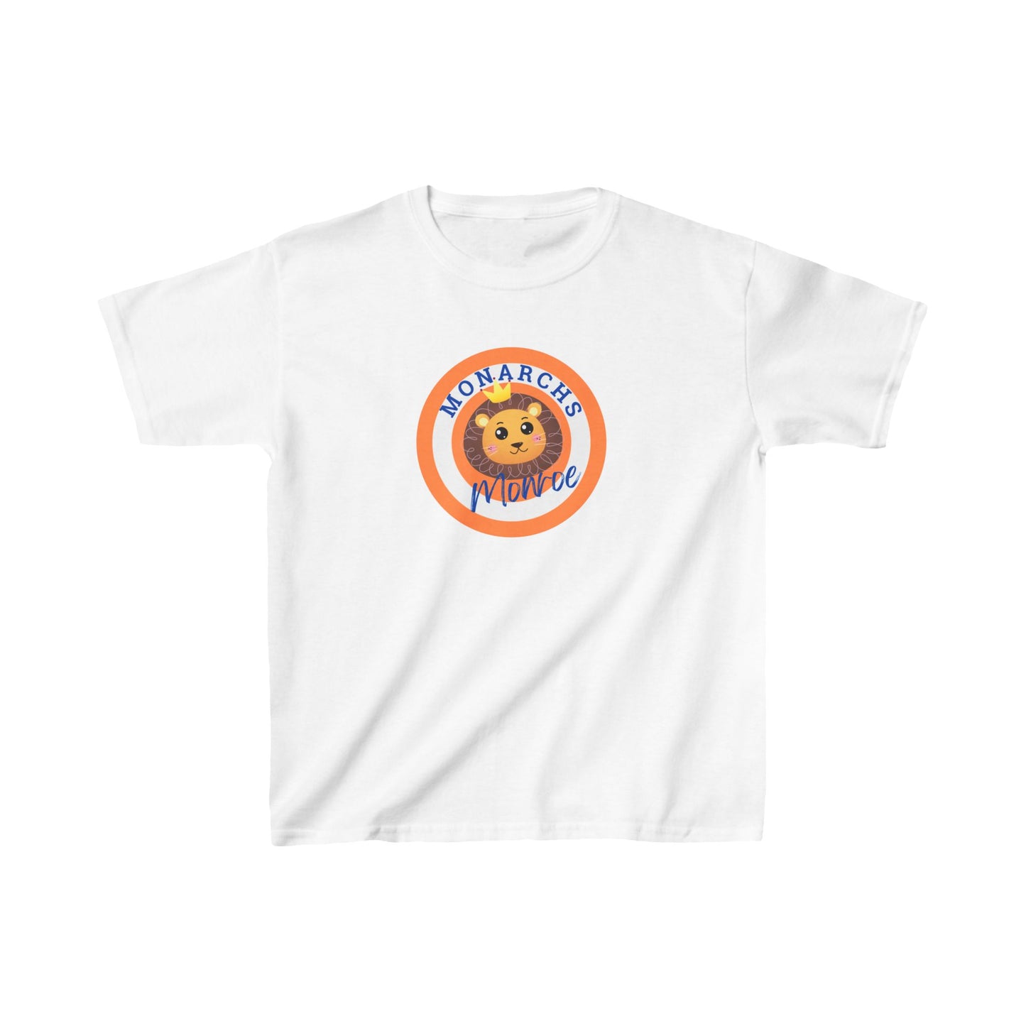 Monarchs Monroe Kids Heavy Cotton Tee - Cute Lion Graphic Tee for Kids