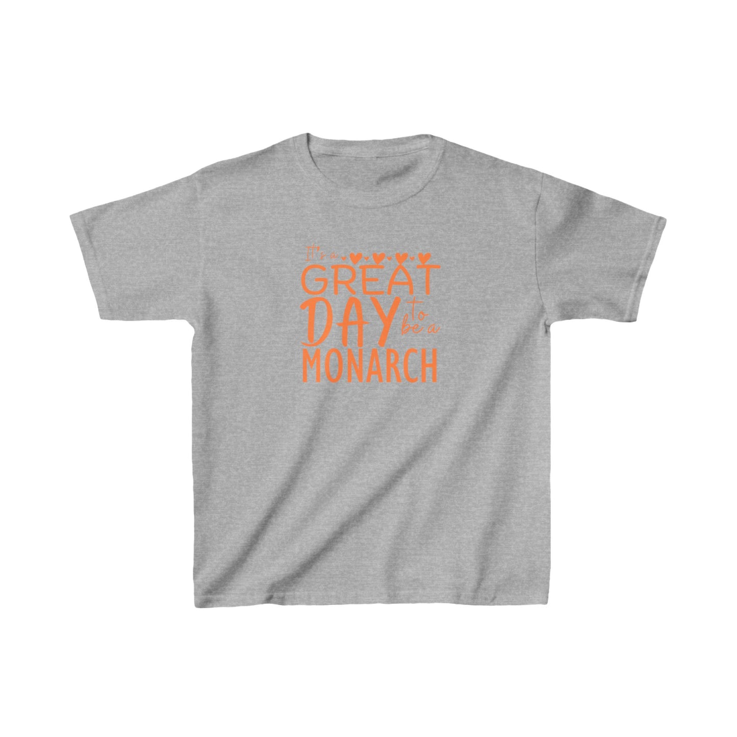 Kids It's a Great Day to be a Monarch Orange Heavy Cotton Tee