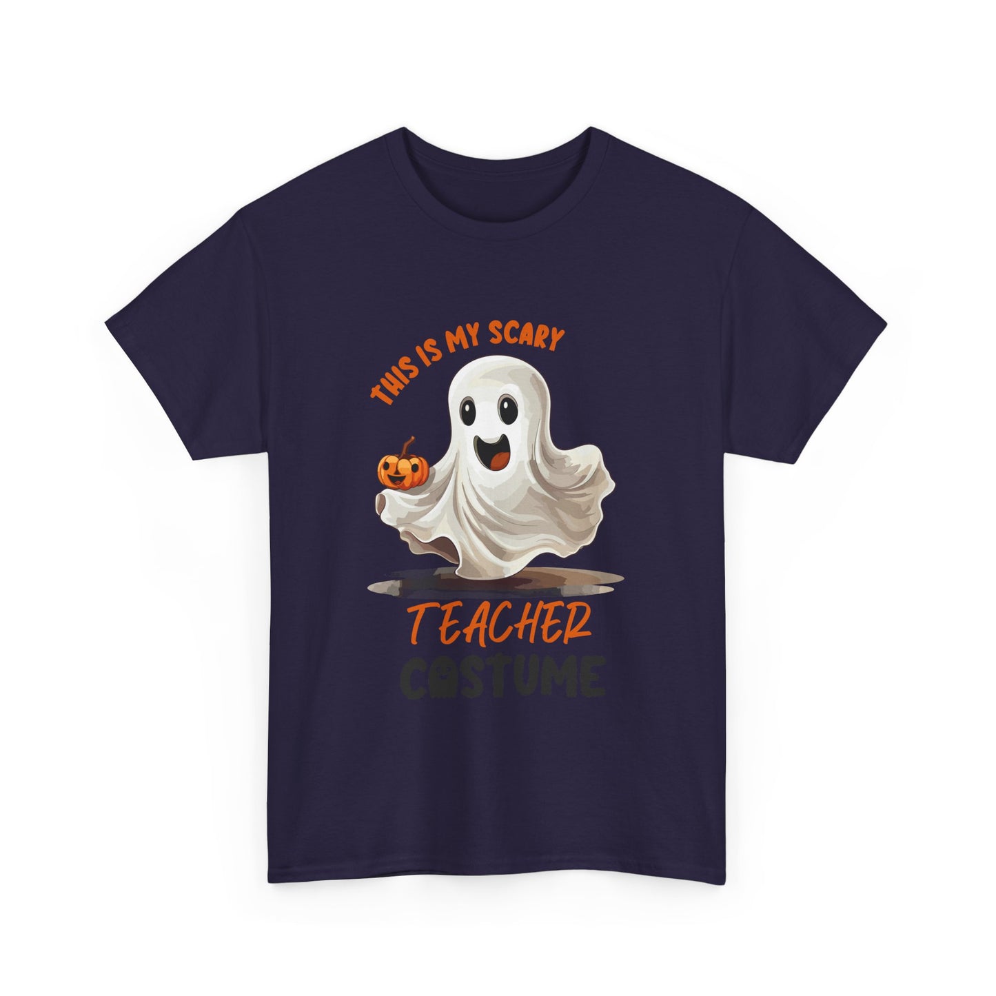 Funny Ghost Teacher Costume Tee | Unisex Heavy Cotton Shirt for School Teacher