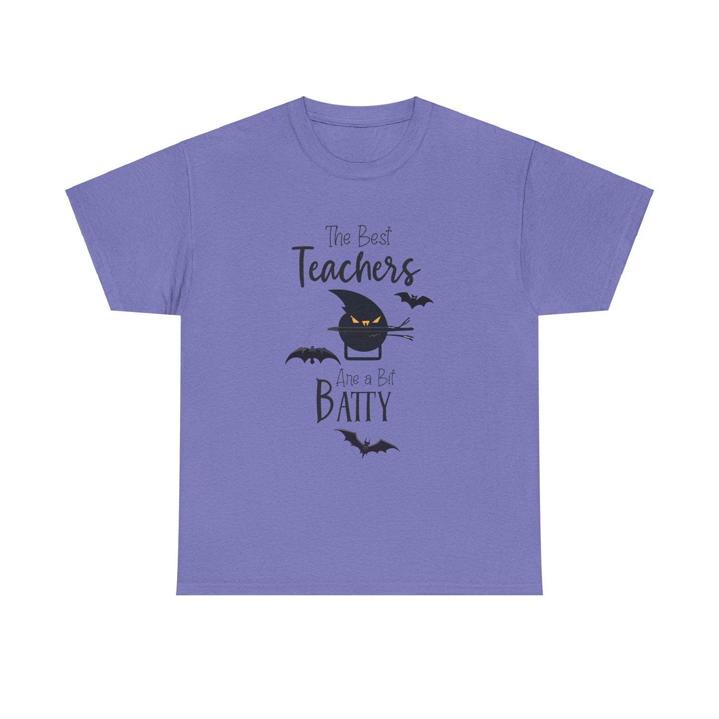 "The Best Teachers Are a Bit Batty" Unisex Heavy Cotton Tee - Fun Halloween School Teacher Shirt