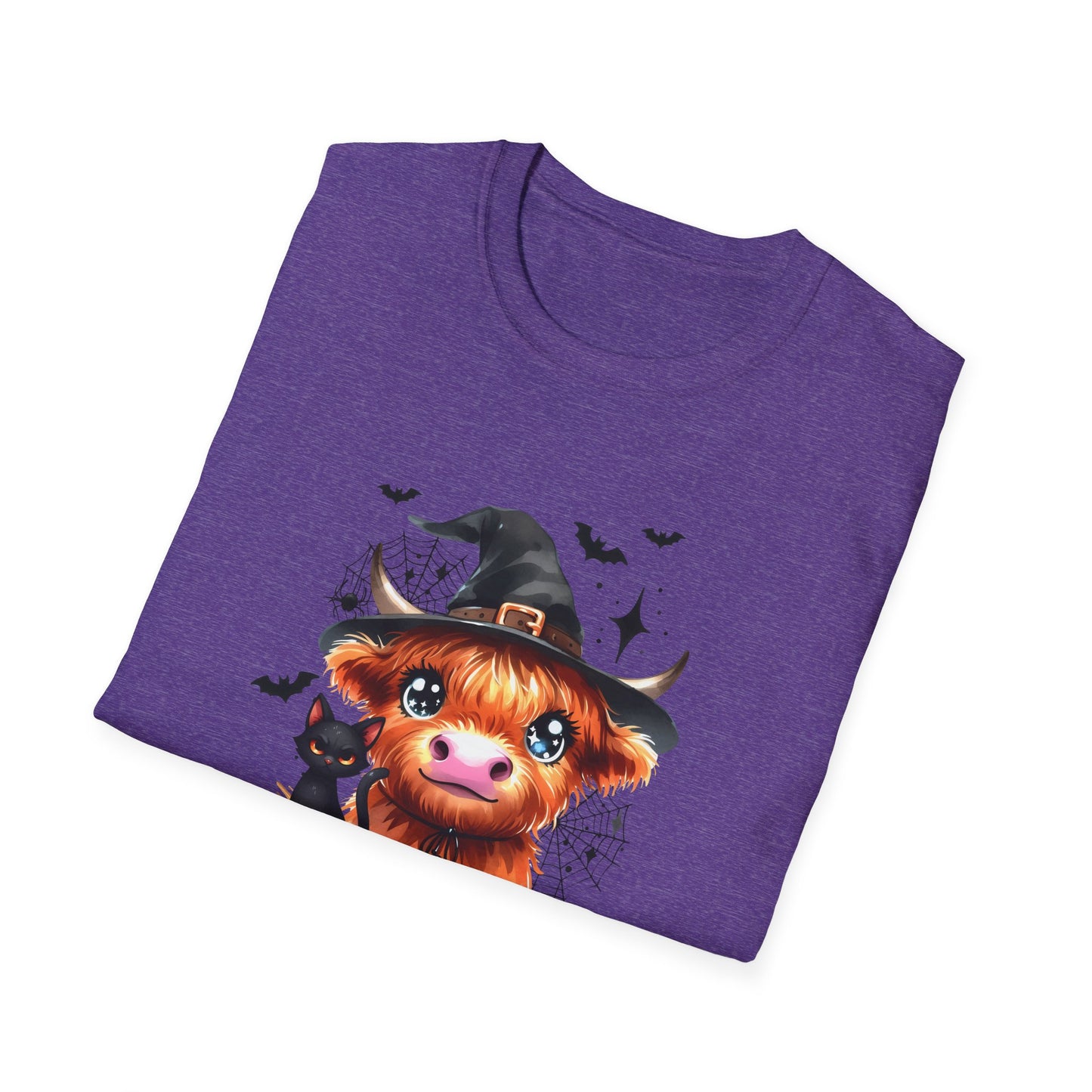 Halloween Cow Graphic T-Shirt - "We're Out at Midnight" - Unisex Softstyle Tee