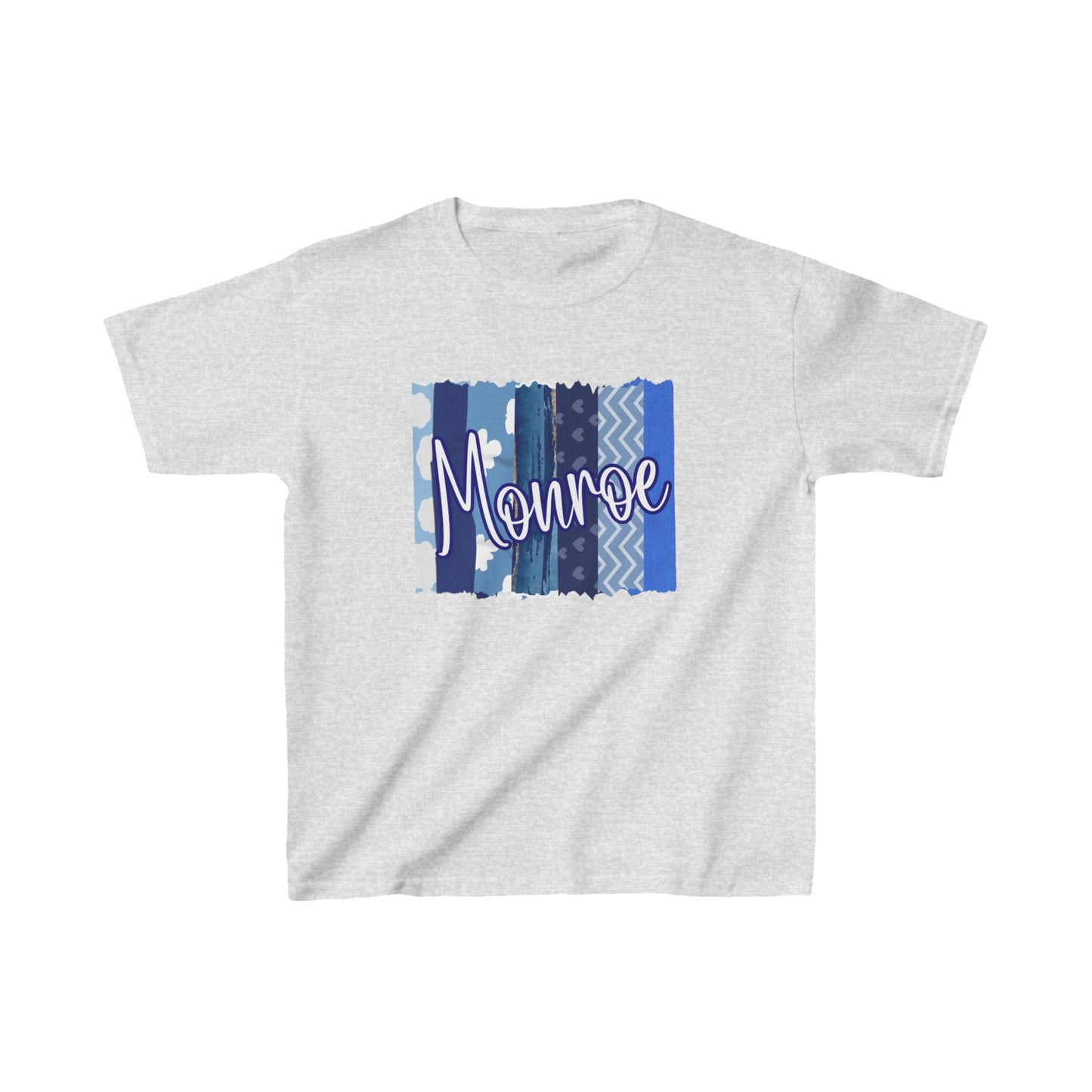 Kids Navy Blue Monroe Patch Heavy Cotton Tee