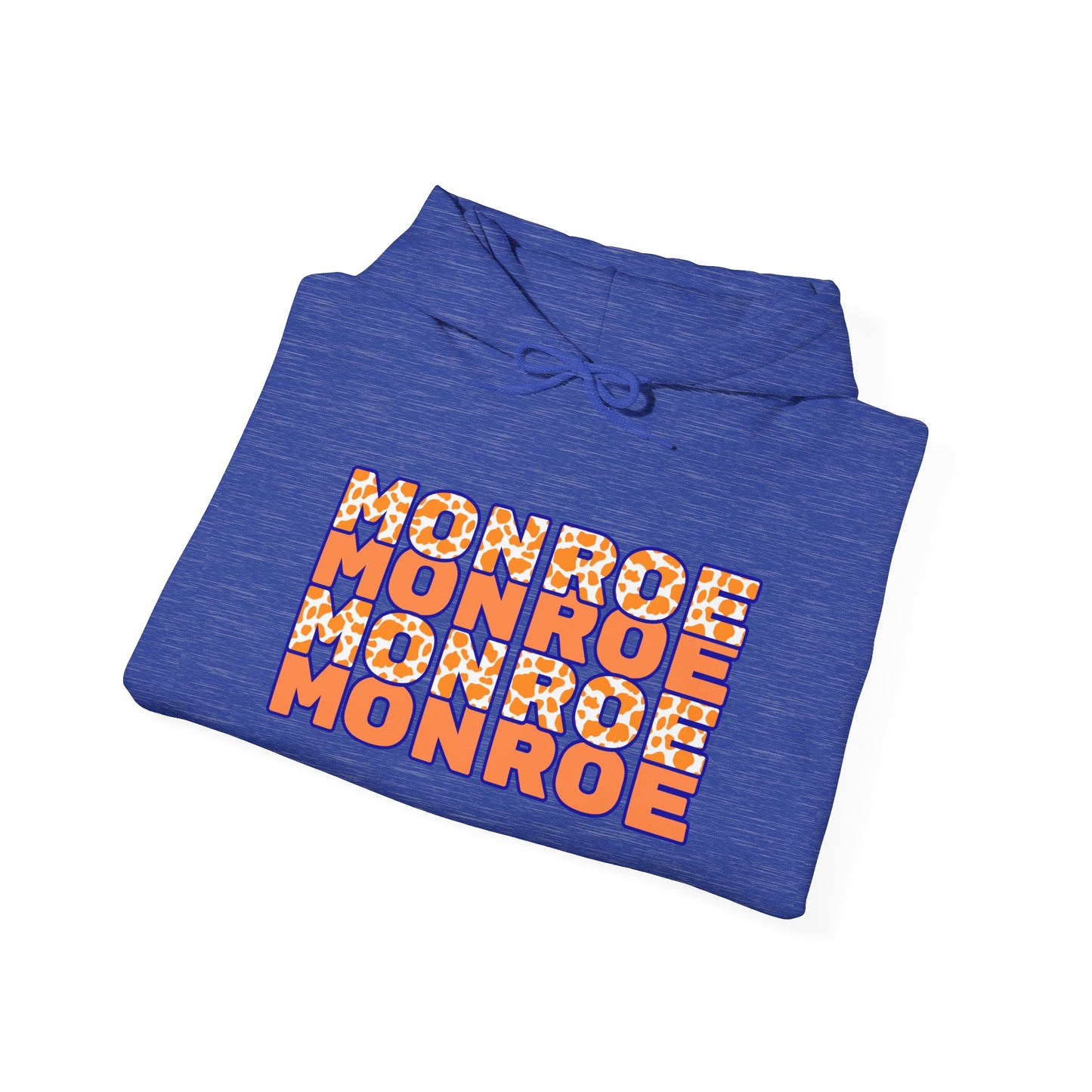 Monroe Spirit 2 dided Cow Print Unisex Heavy Blend™ Hooded Sweatshirt - Cozy and Stylish for Game Days