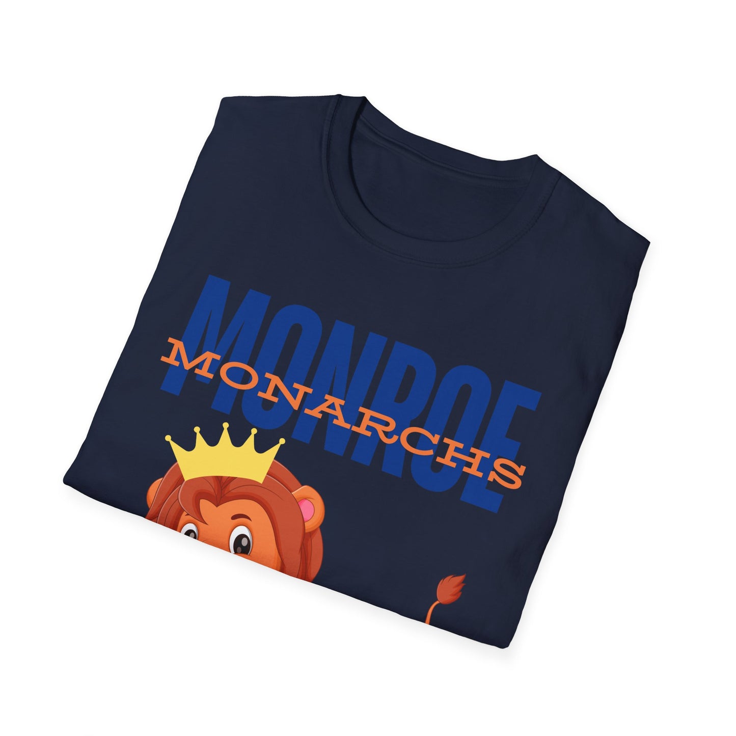 Monroe Monarchs Blue/Orange Jumping Lion Crown Design