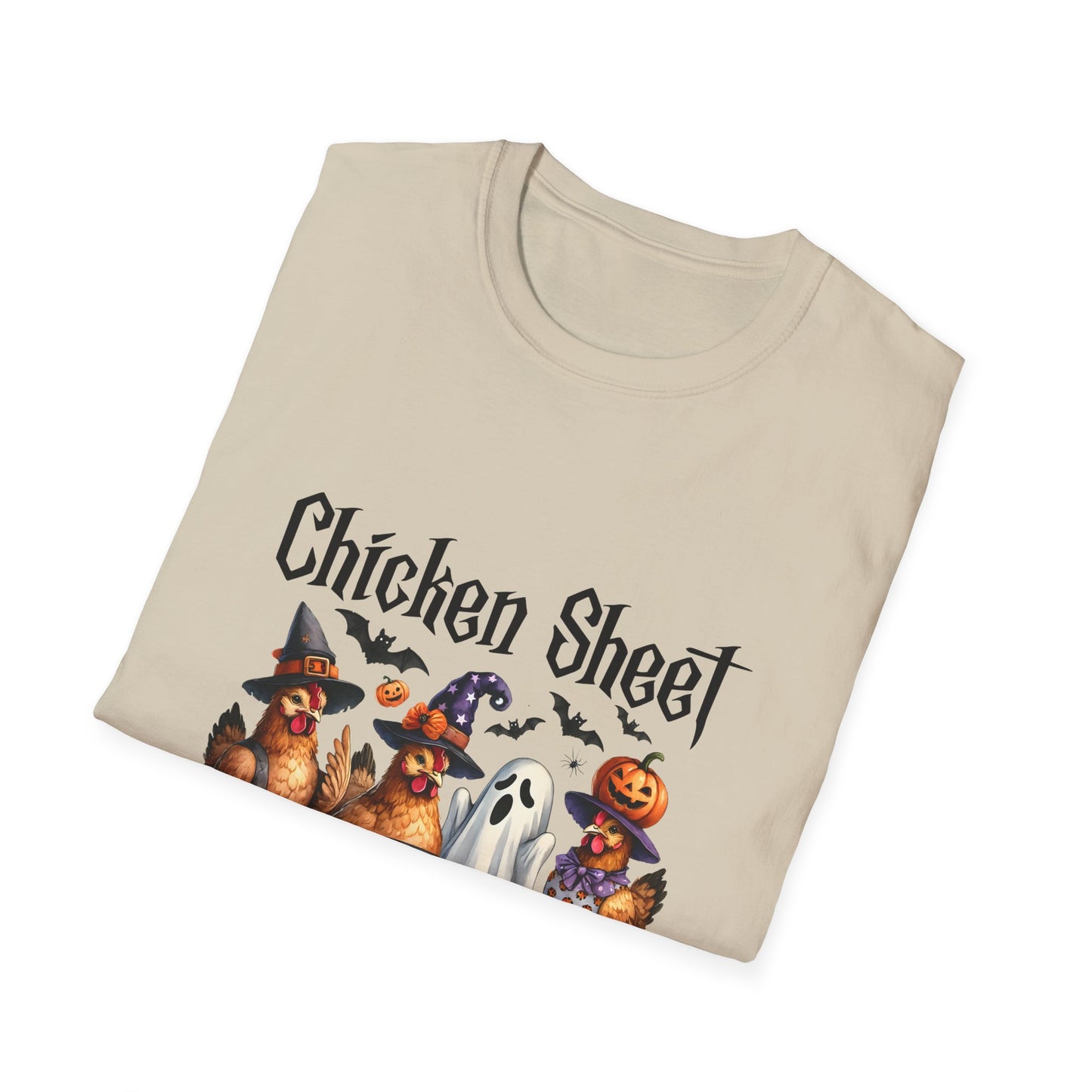 Funny Chicken Sheet Halloween Unisex Softstyle T-Shirt