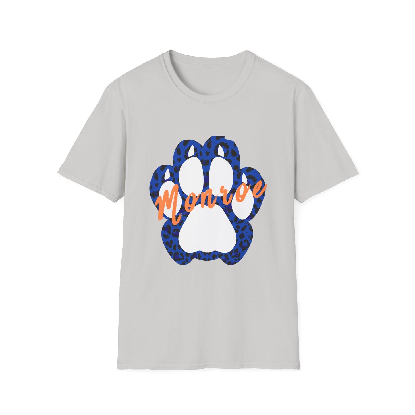 Monroe Leopard Print Paw Unisex Softstyle T-Shirt