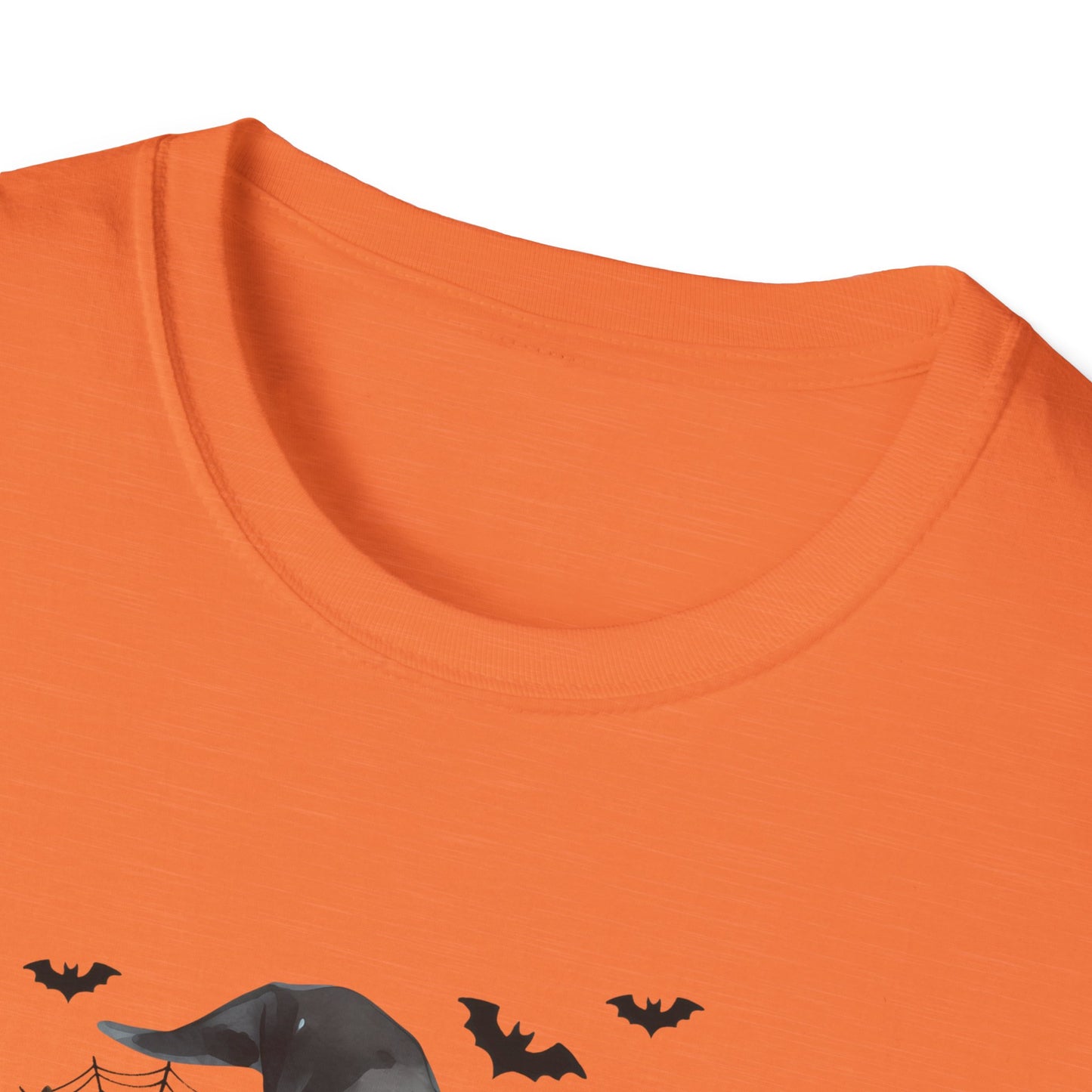 Halloween Cow Graphic T-Shirt - "We're Out at Midnight" - Unisex Softstyle Tee