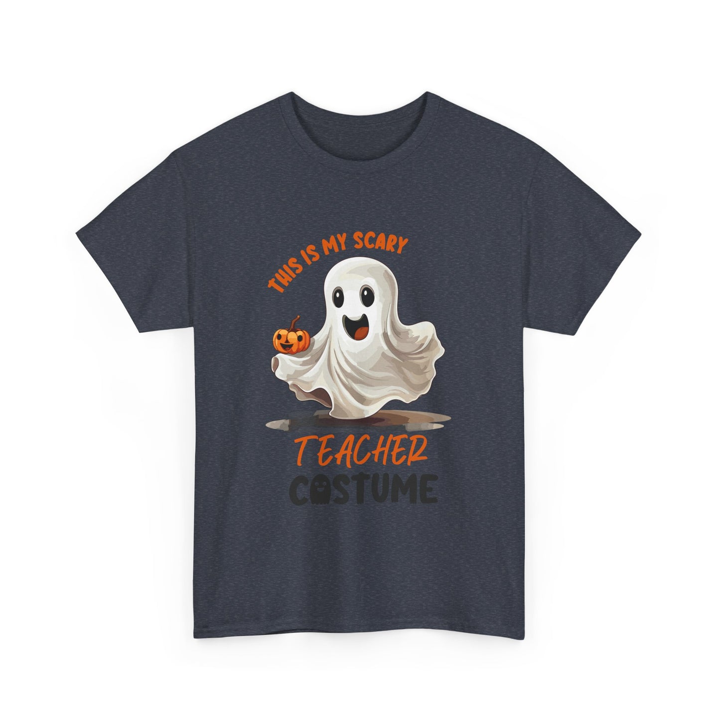 Funny Ghost Teacher Costume Tee | Unisex Heavy Cotton Shirt for School Teacher