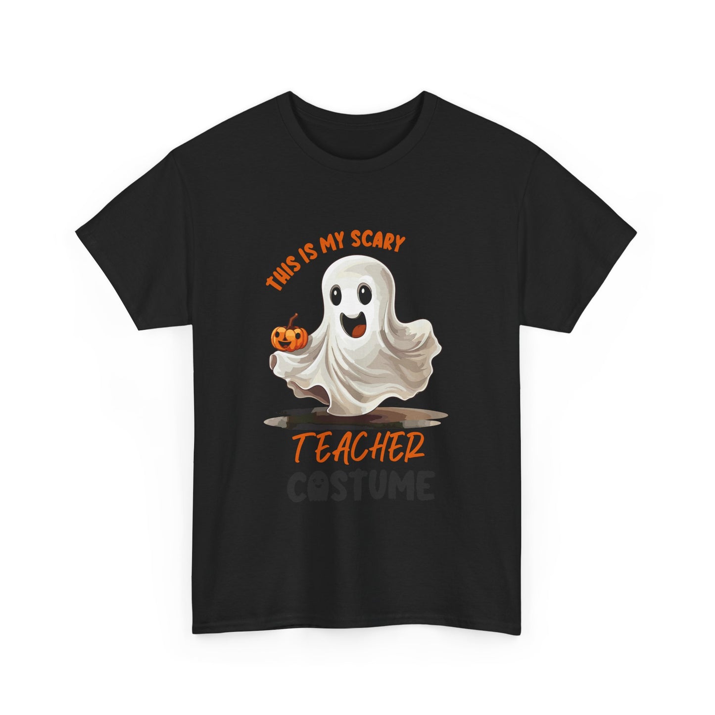 Funny Ghost Teacher Costume Tee | Unisex Heavy Cotton Shirt for School Teacher