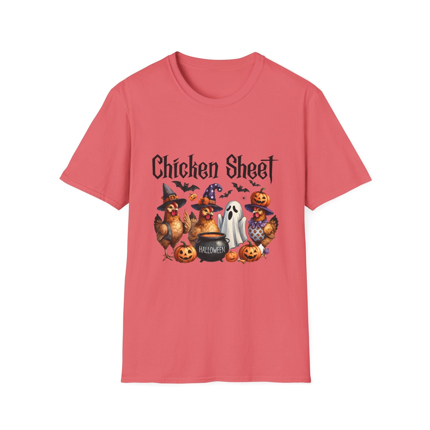 Funny Chicken Sheet Halloween Unisex Softstyle T-Shirt