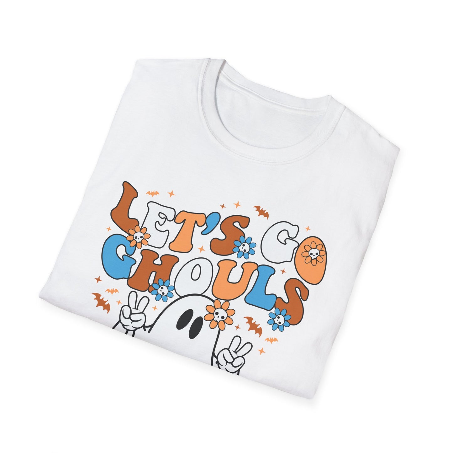 Let's Go Ghouls Unisex Softstyle T-Shirt – Fun Halloween Tee for Ghost Lovers